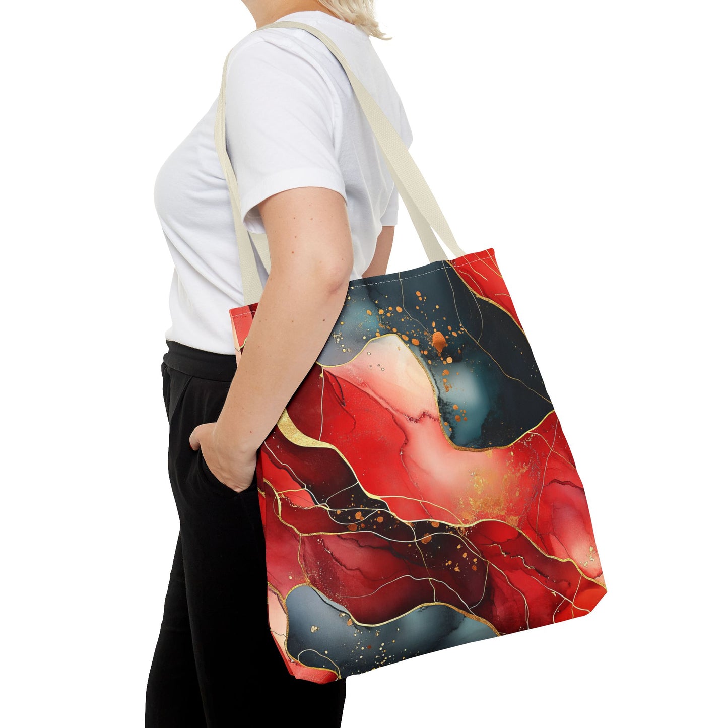 Marbled Cherry Essence. Tote Bag for Everyday Use