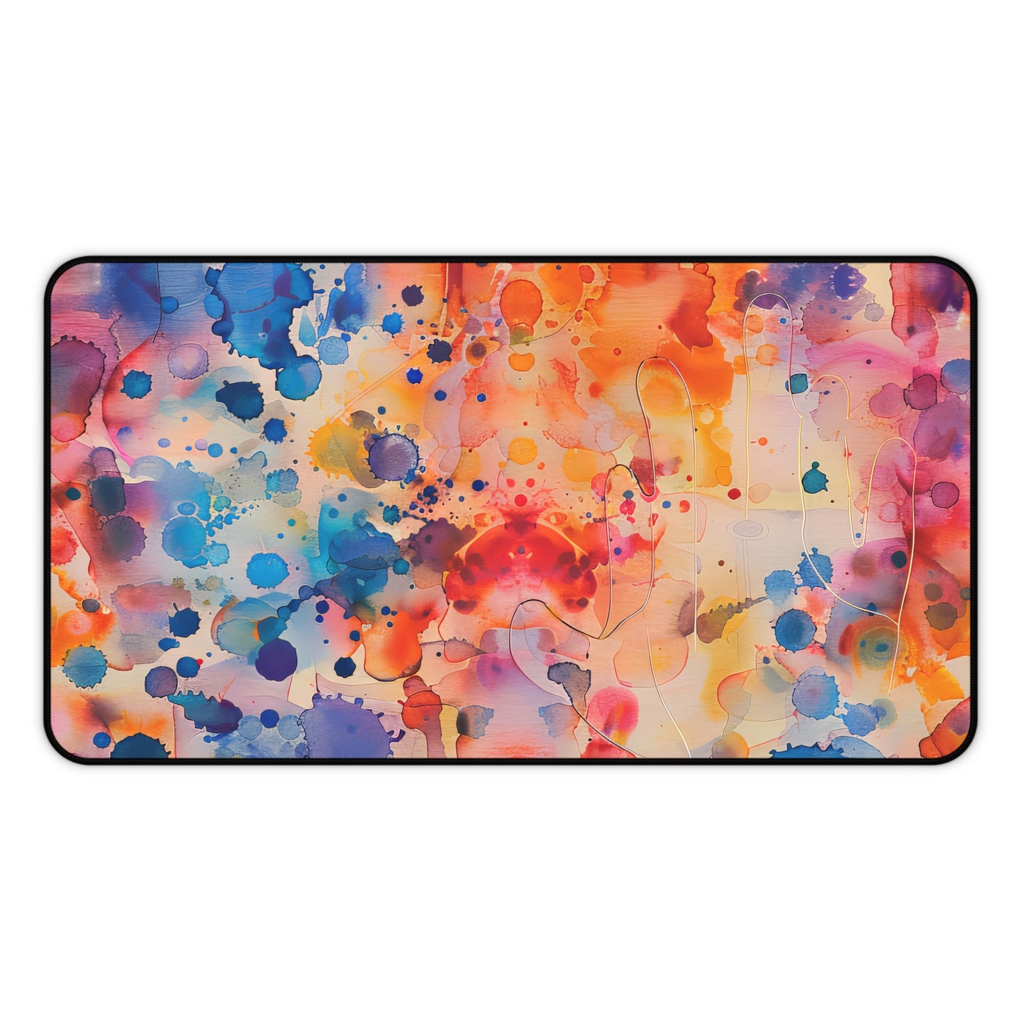 Hamsa Radiance Rainbow. Desk Mat - Stylish Office Organizer