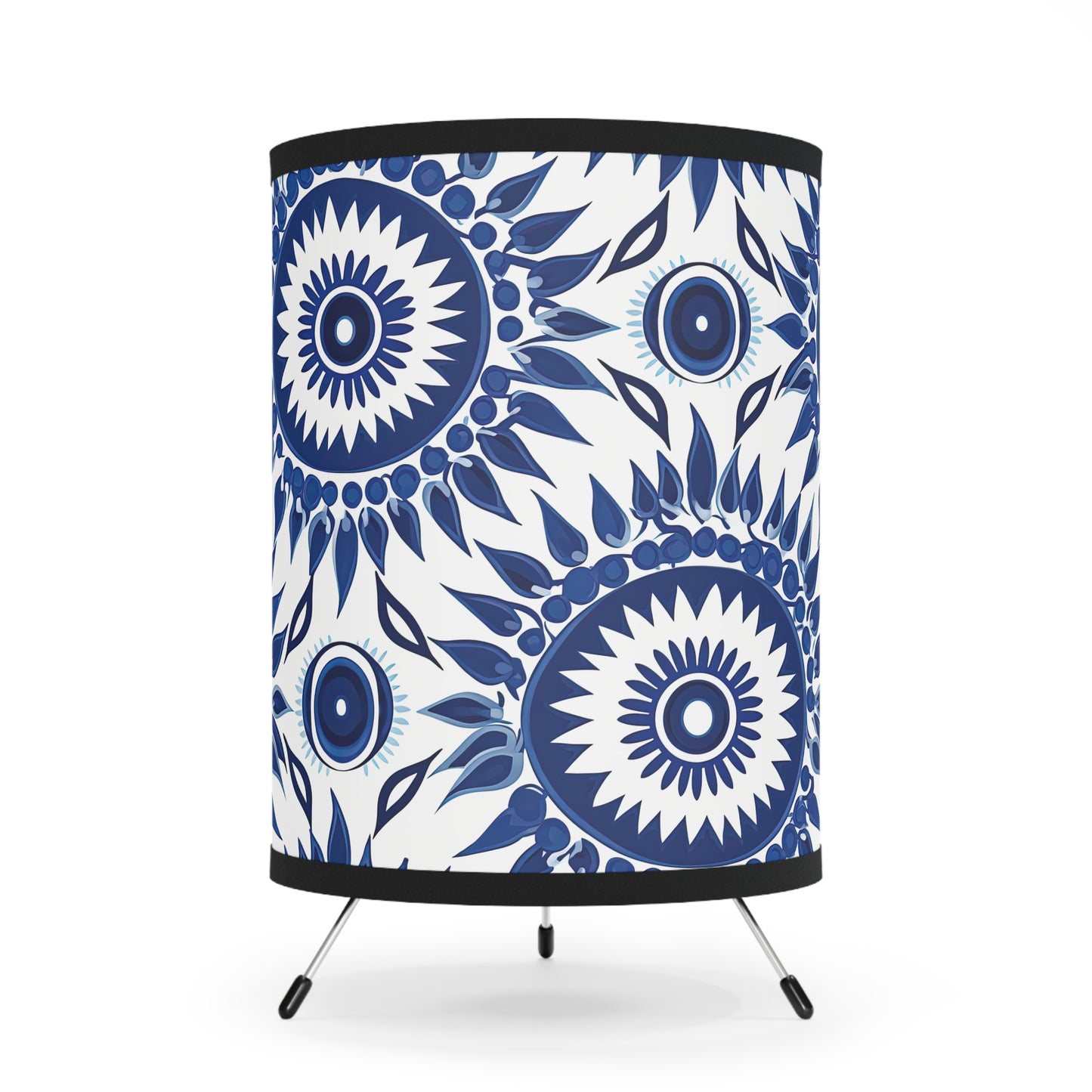 Cursed Charms. Evil Eye Lampshade – Light Your Room with Artistic Meaning.Tripod Lamp with High-Res Printed Shade,
