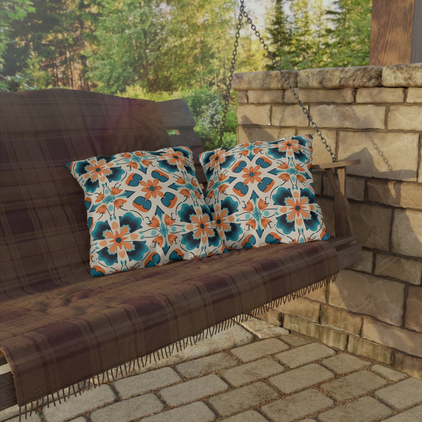 Meditative Medina Montage. Outdoor Pillows