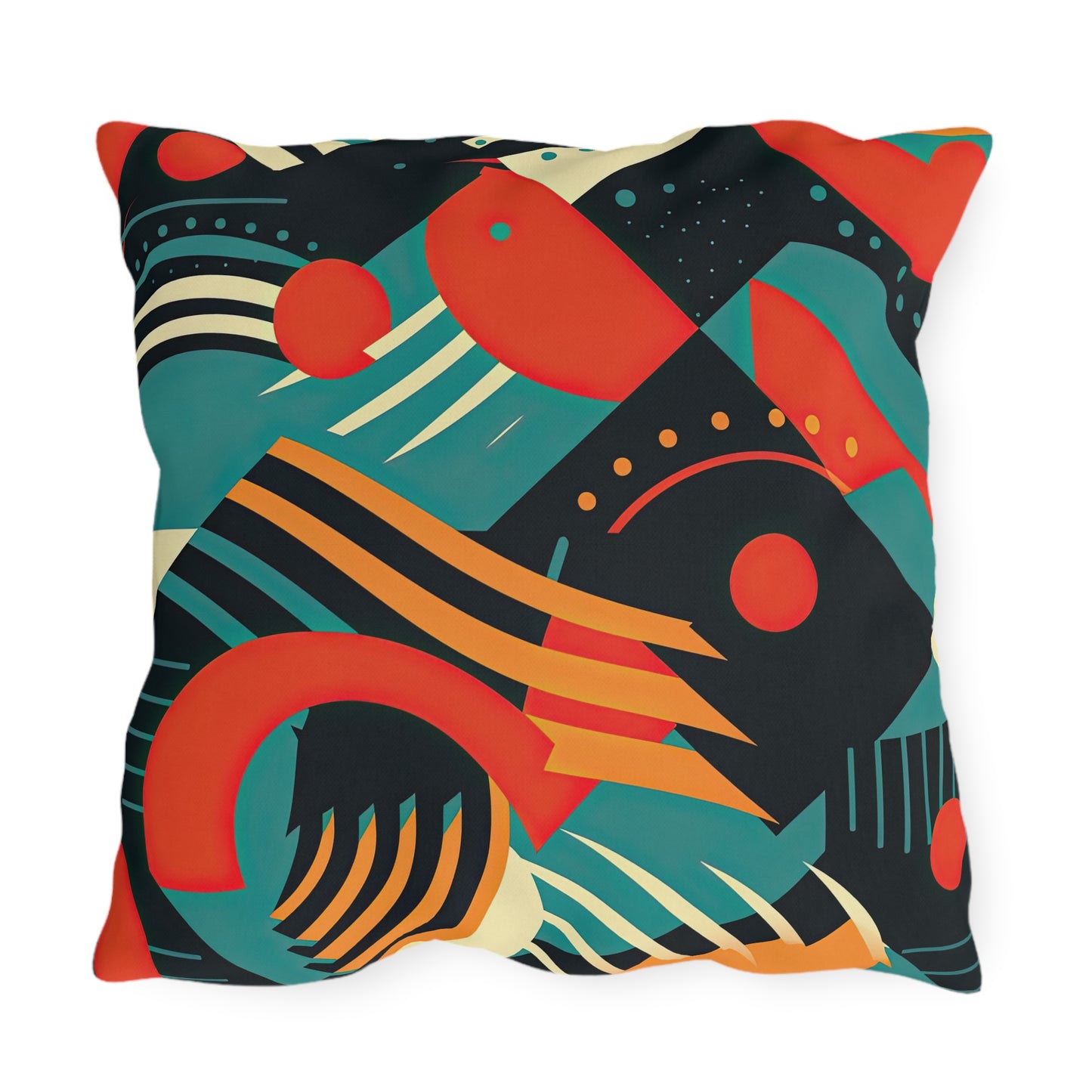 Timeless Techscape. Futuristic Nostalgia Outdoor Pillows