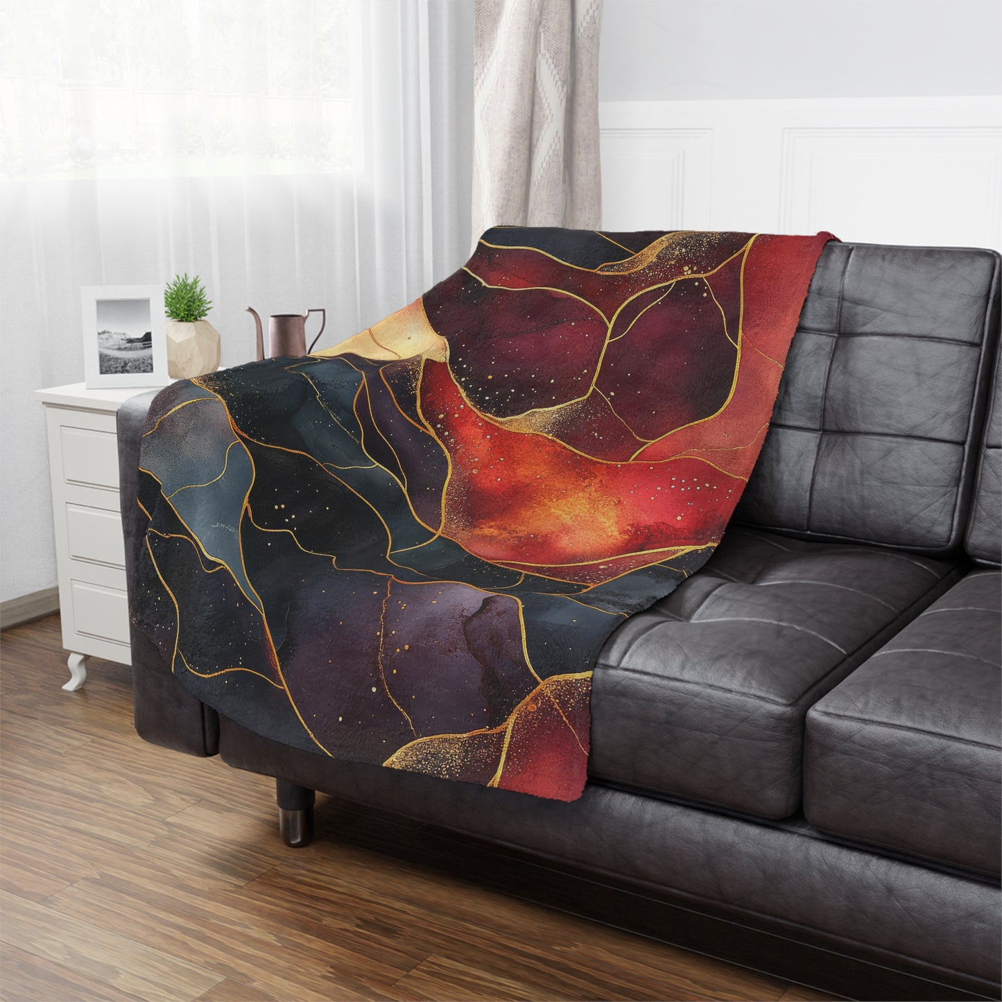 Velvet Cherry. Cozy Artistic Microfiber Blanket -
