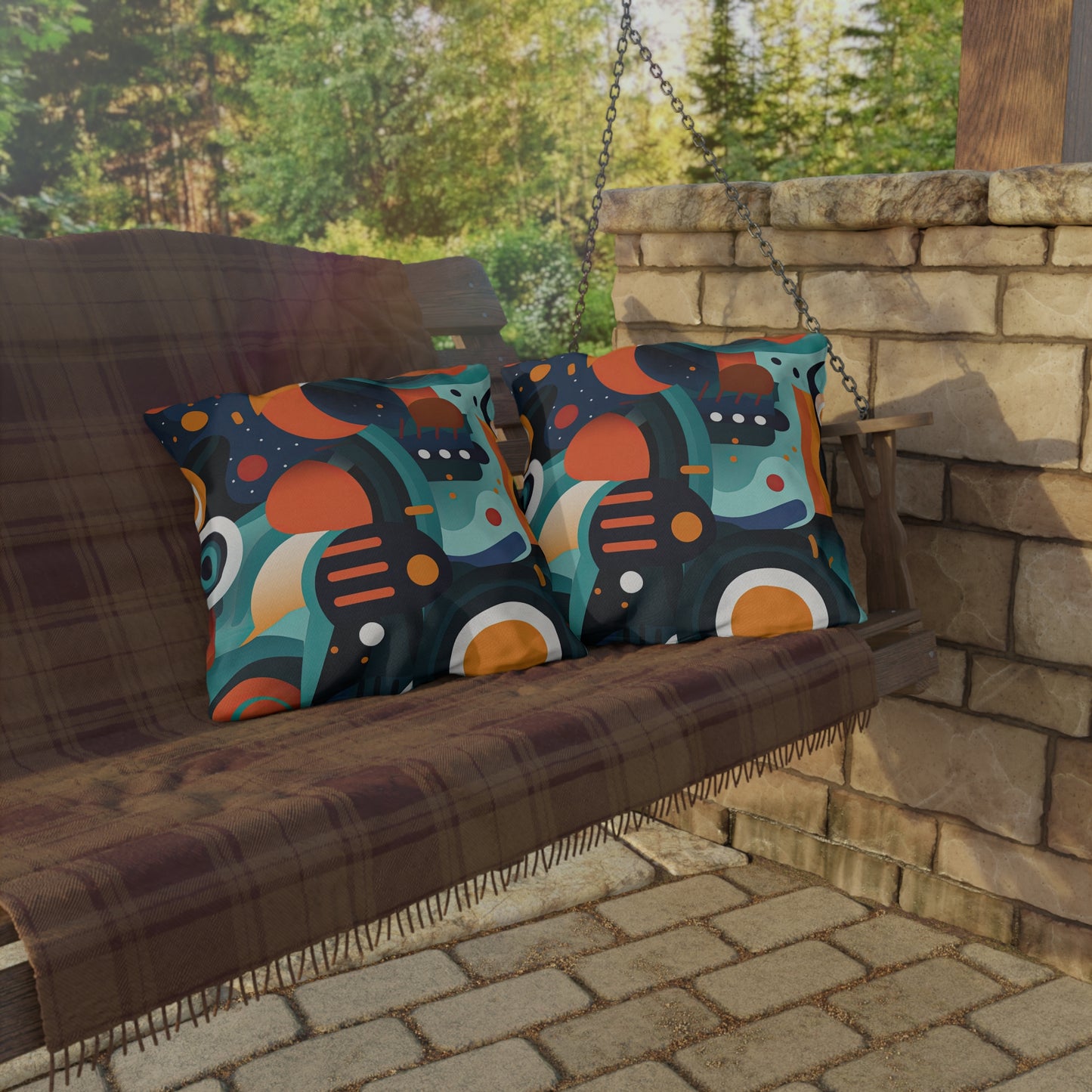Retro Futurism. Retro Style Avant-Garde Outdoor Pillows