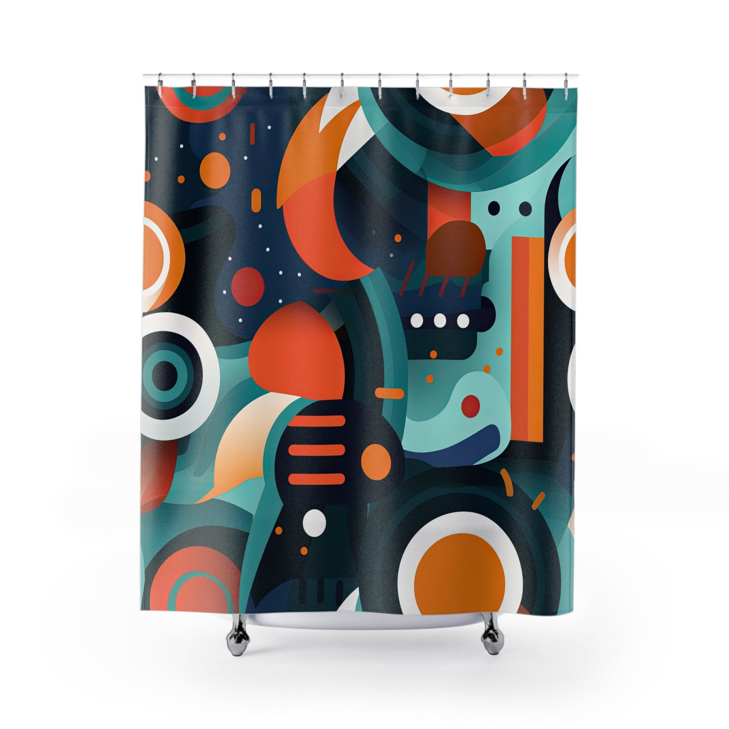 Retro Futurism. Retro Style Avant-Garde Shower Curtains
