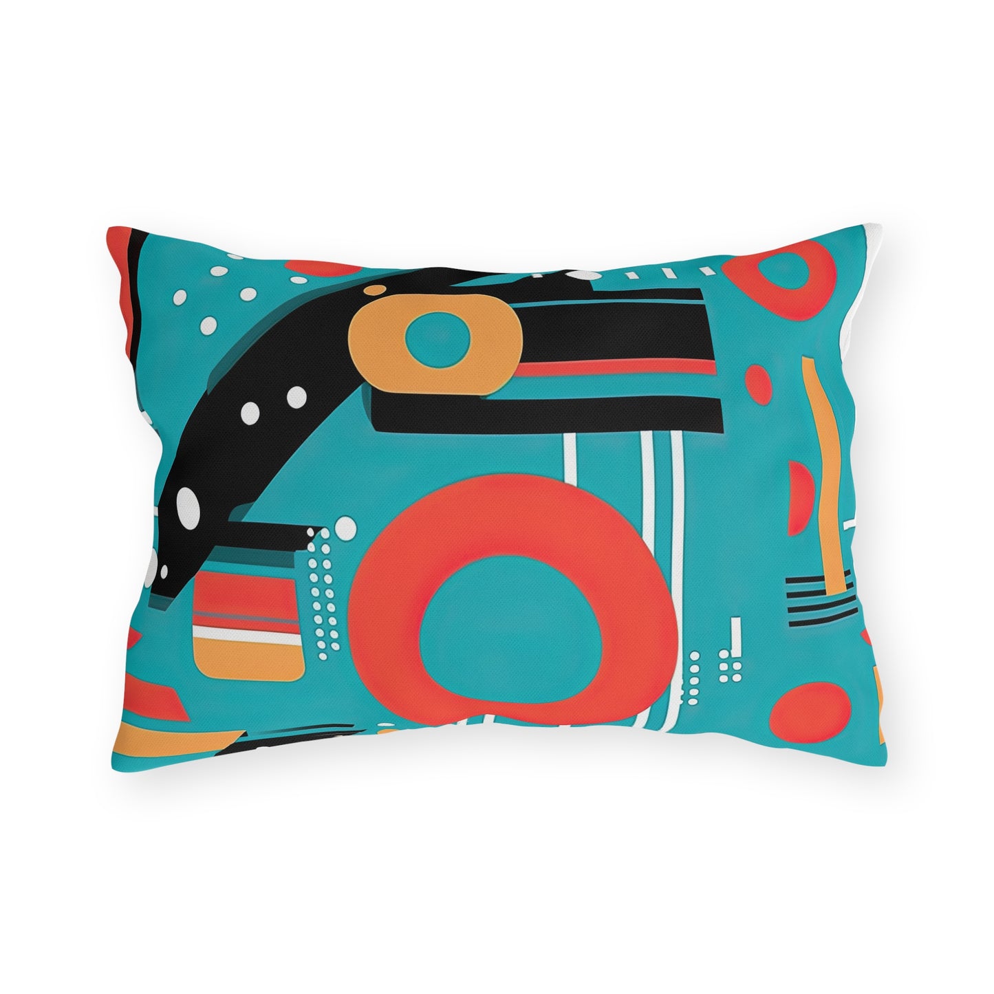 Quantum Rhapsody. Retro-Inspired Futuristic Outdoor Pillows