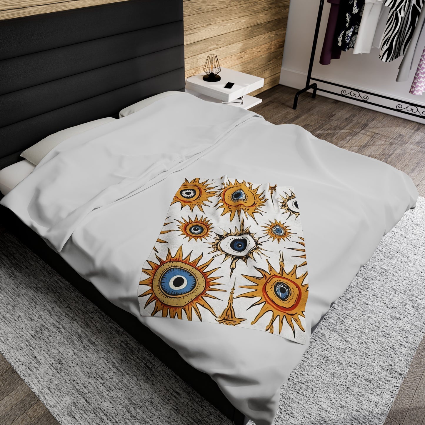 Ethereal Eyeful. Velveteen Plush Blanket.