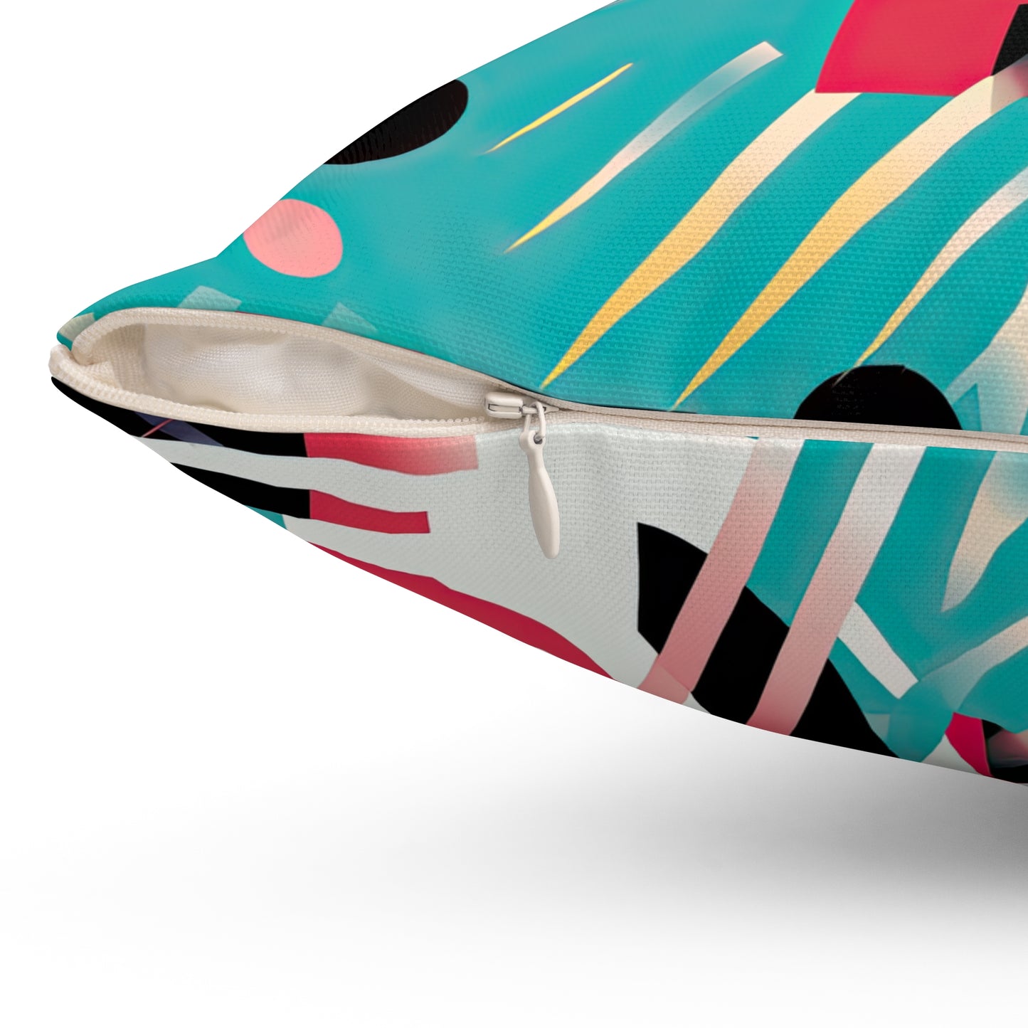 Chromatic Flux. Bold Avant-Garde Spun Polyester Square Pillow