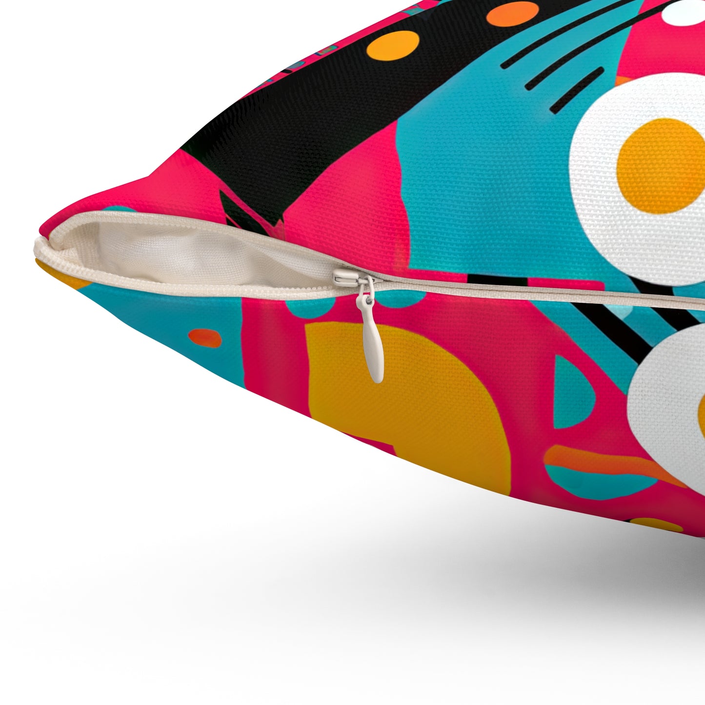 Technicolor Dreamscape. Futuristic Nostalgia Spun Polyester Square Pillow