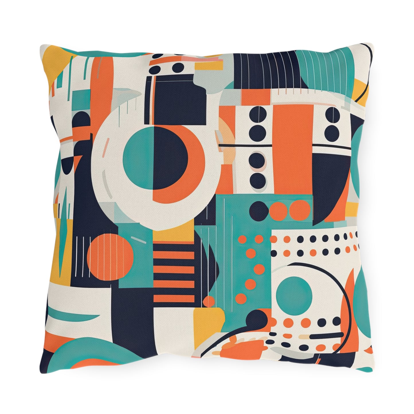Echoes of the Analog Future. Artistic Retro-FuturisticOutdoor Pillows