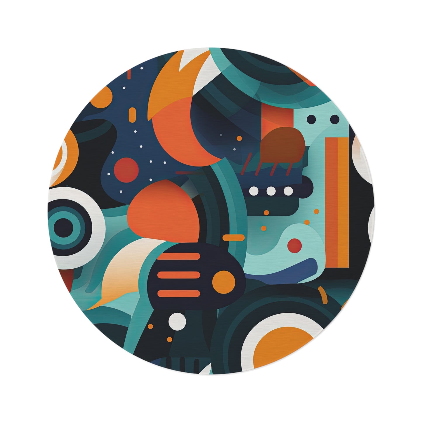 Retro Futurism. Retro Style Avant-Garde Round Rug
