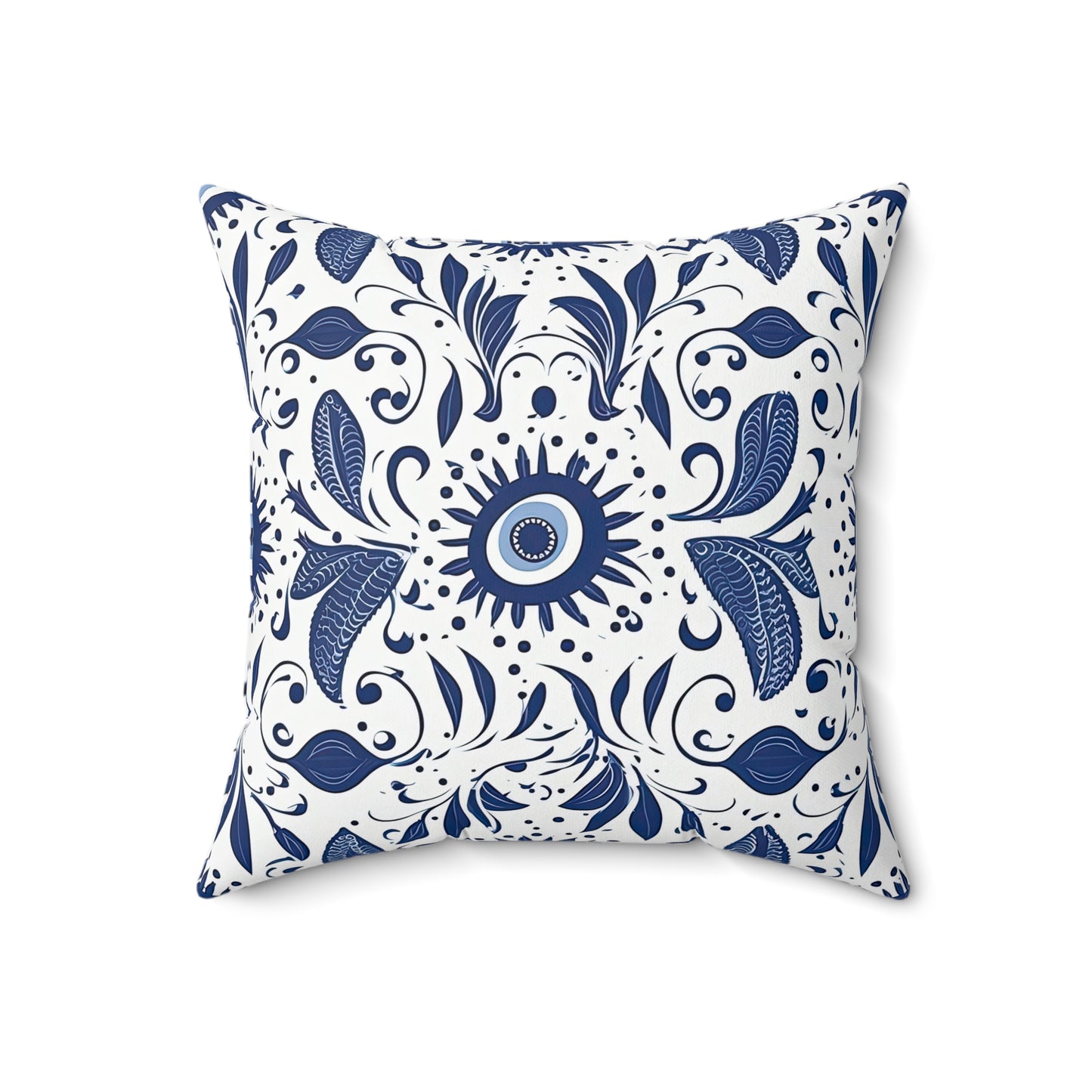 Beholder. Artfully Interpreted Evil Eye Throw Pillow – Symbolic & Stylish Comfort. Spun Polyester Square Pillow