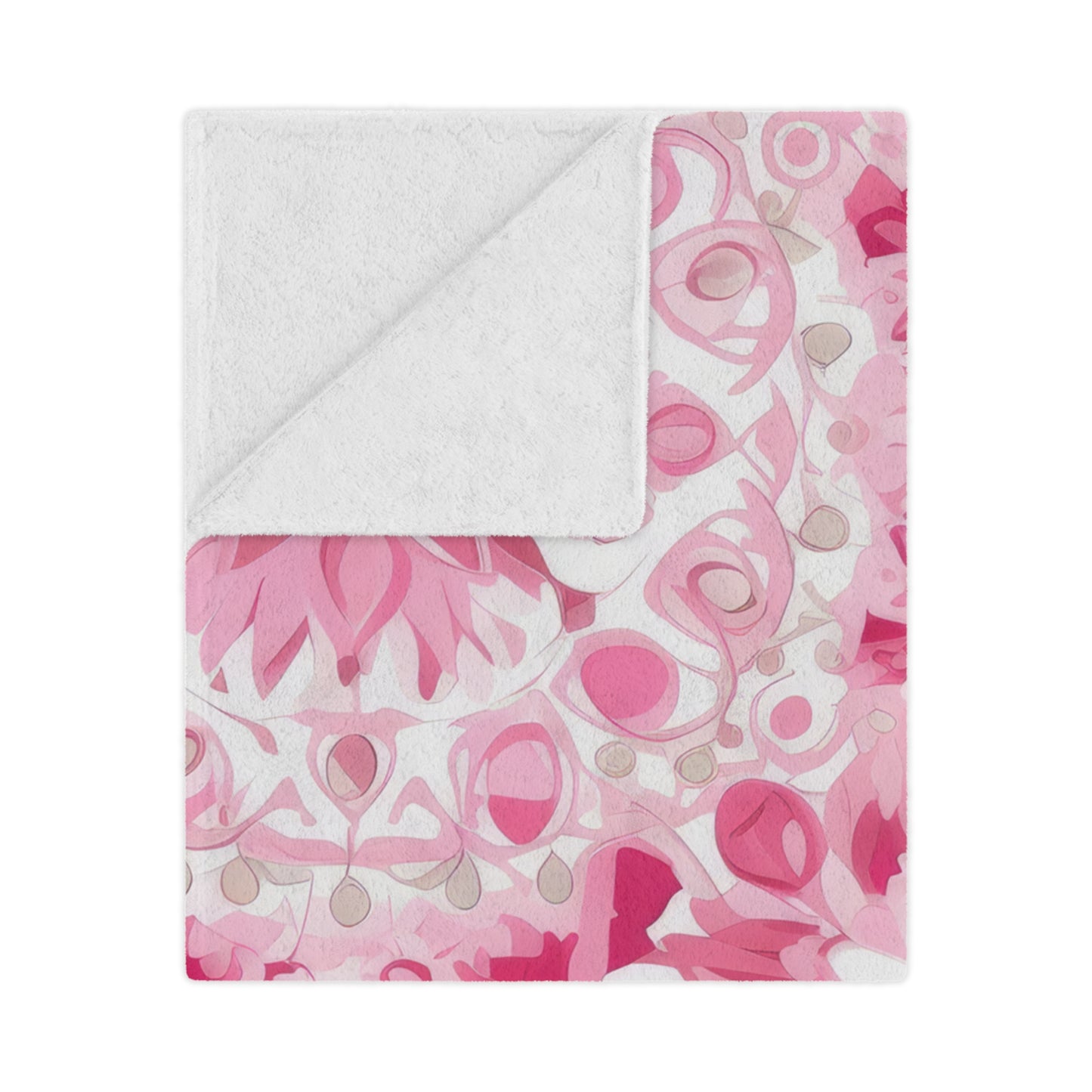 Pink . Cozy Artistic Microfiber Blanket.