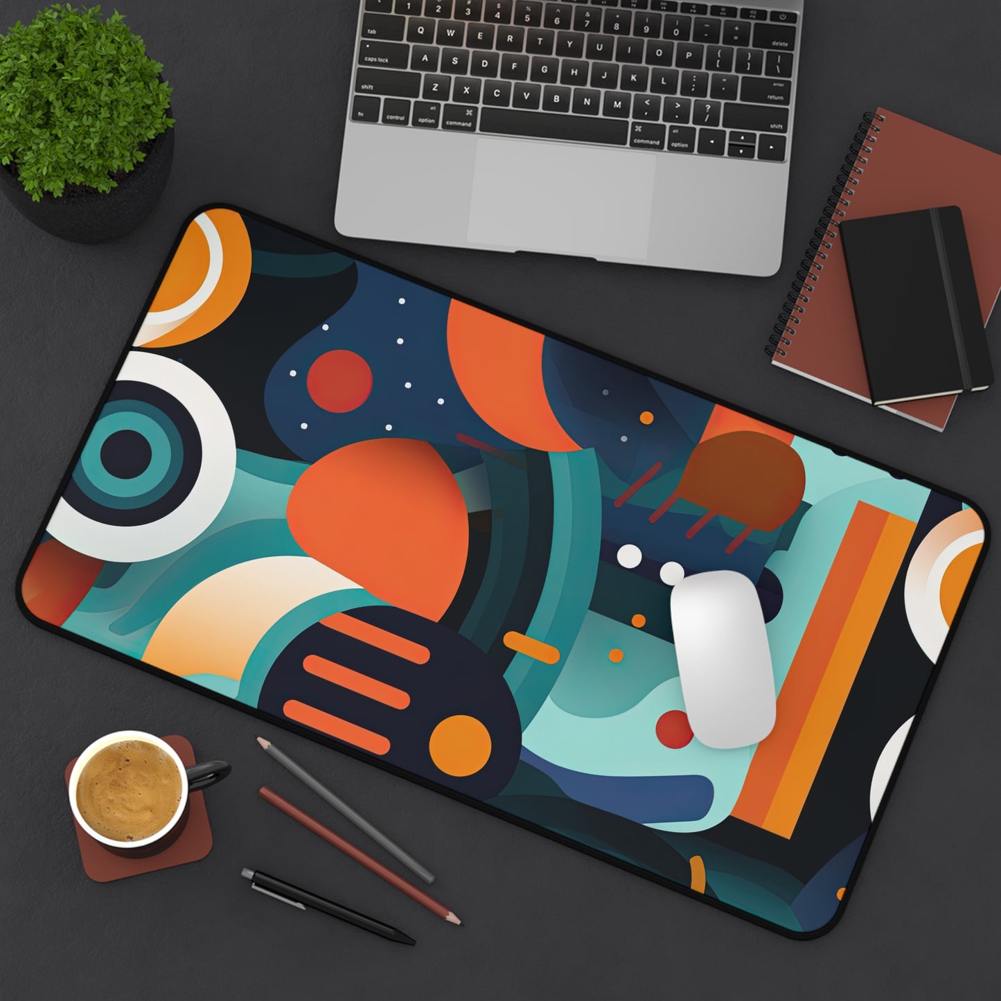 Retro Futurism. Desk Mat - Stylish Office Organizer