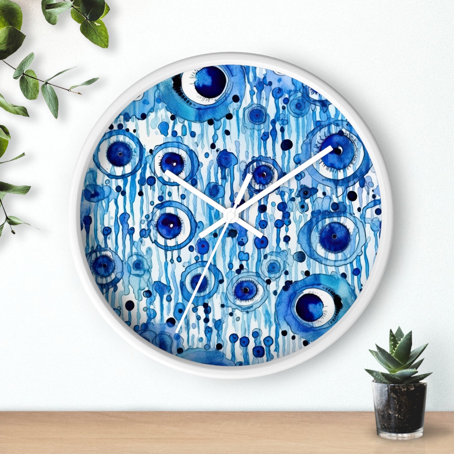 Eclipsed Perception. Artful Evil Eye Wall Clock – Timekeeping with Protective Meaning. Wall Clock.