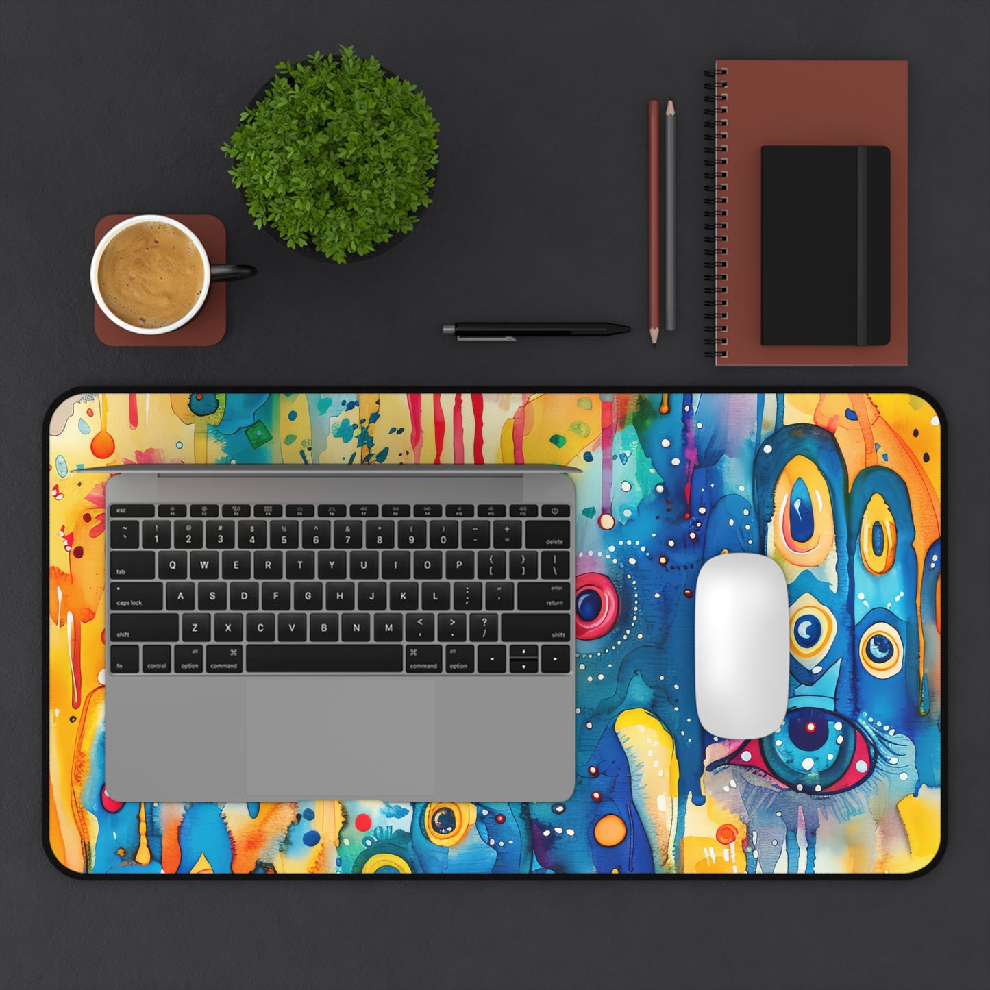 Aurora Talisman Hamsa. Desk Mat - Stylish Office Organizer