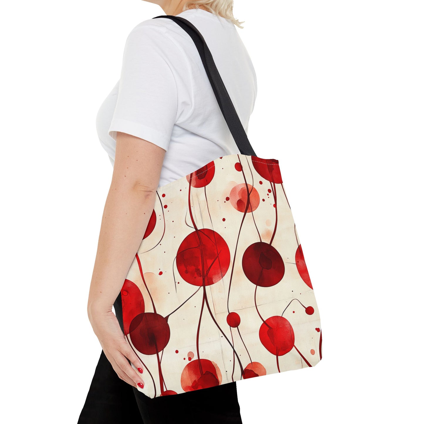 Artistic Red Abstract Tote Bag for Everyday Use