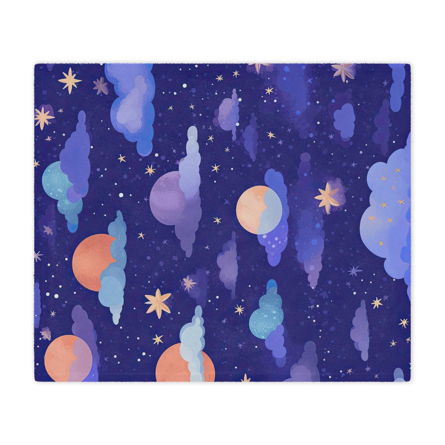 Copy of Copy of Moons Stars . Cozy Artistic Microfiber Blanket.
