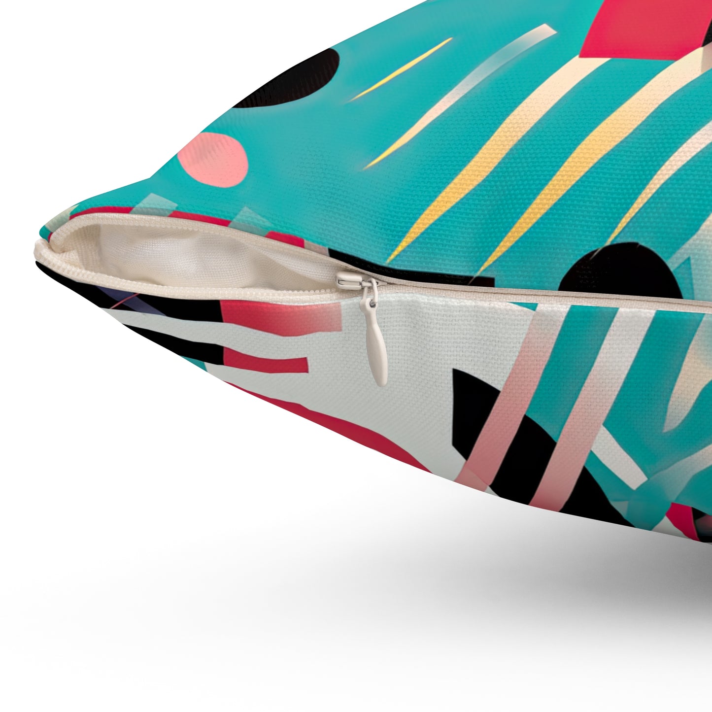 Chromatic Flux. Bold Avant-Garde Spun Polyester Square Pillow