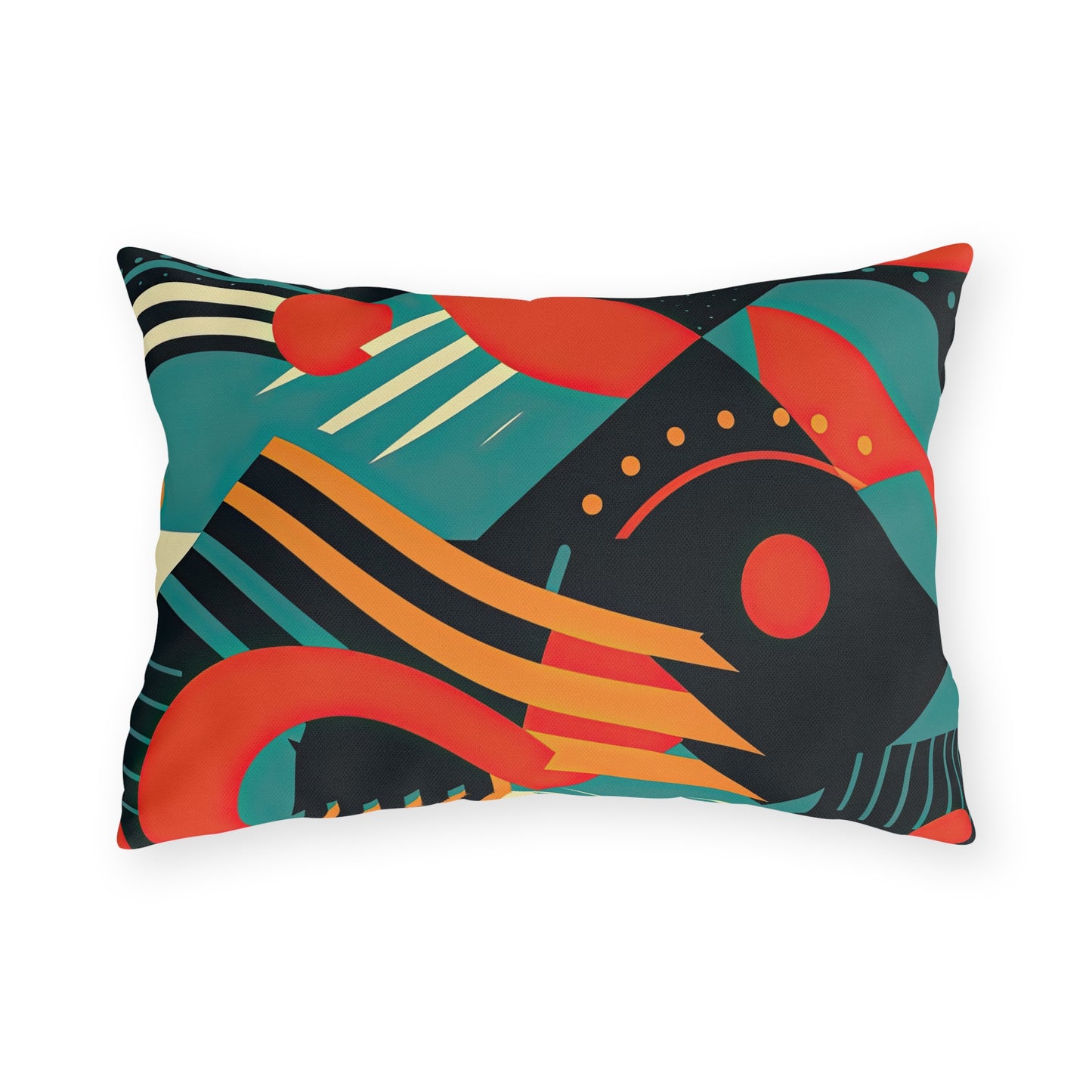Timeless Techscape. Futuristic Nostalgia Outdoor Pillows