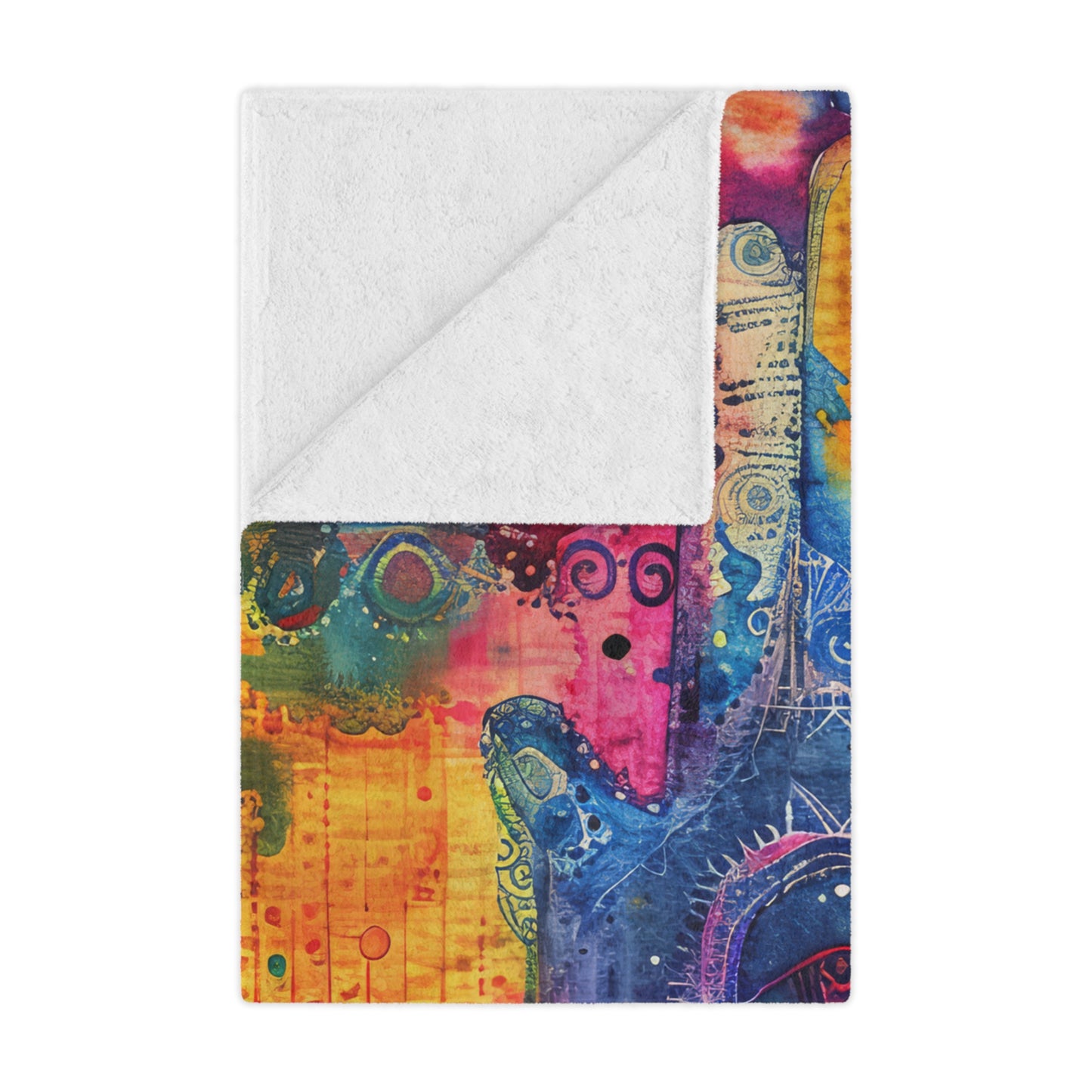 Prismatic Hamsa-topaz. Cozy Artistic Microfiber Blanket.