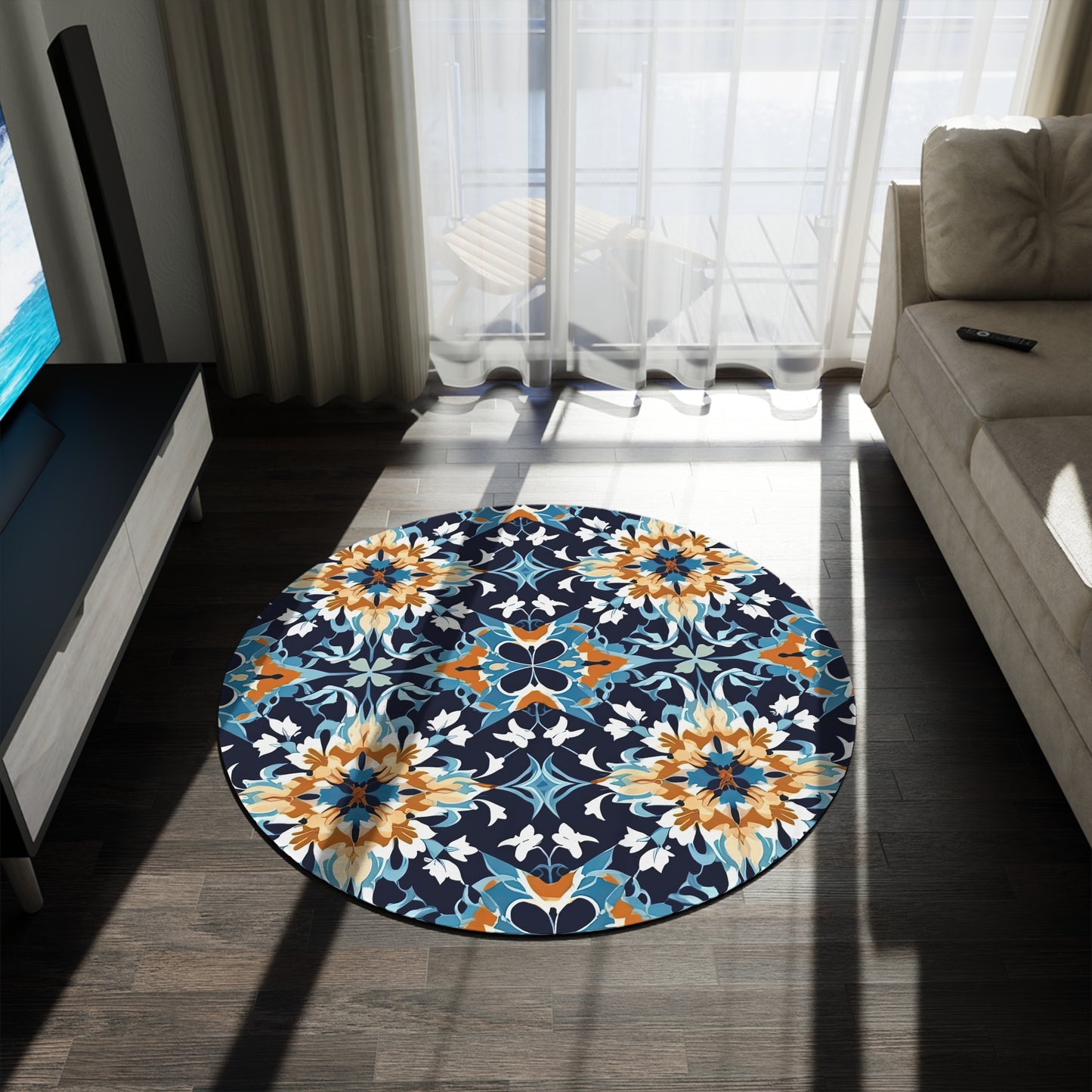 Sahara Swaying Silhouettes .Round Rug