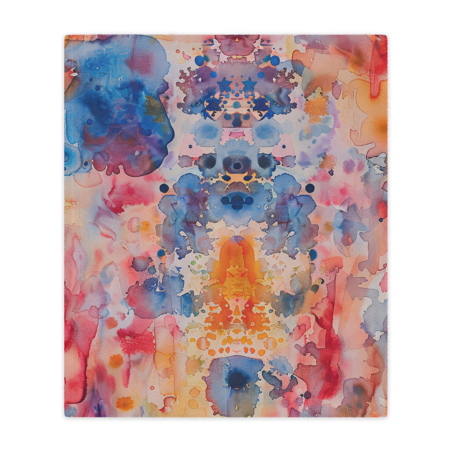 Hamsa Spectrum-topaz. Cozy Artistic Microfiber Blanket.