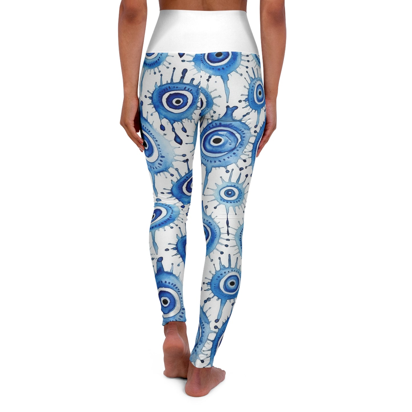 Evil Eye Cry. High Waisted Yoga Leggings (AOP)