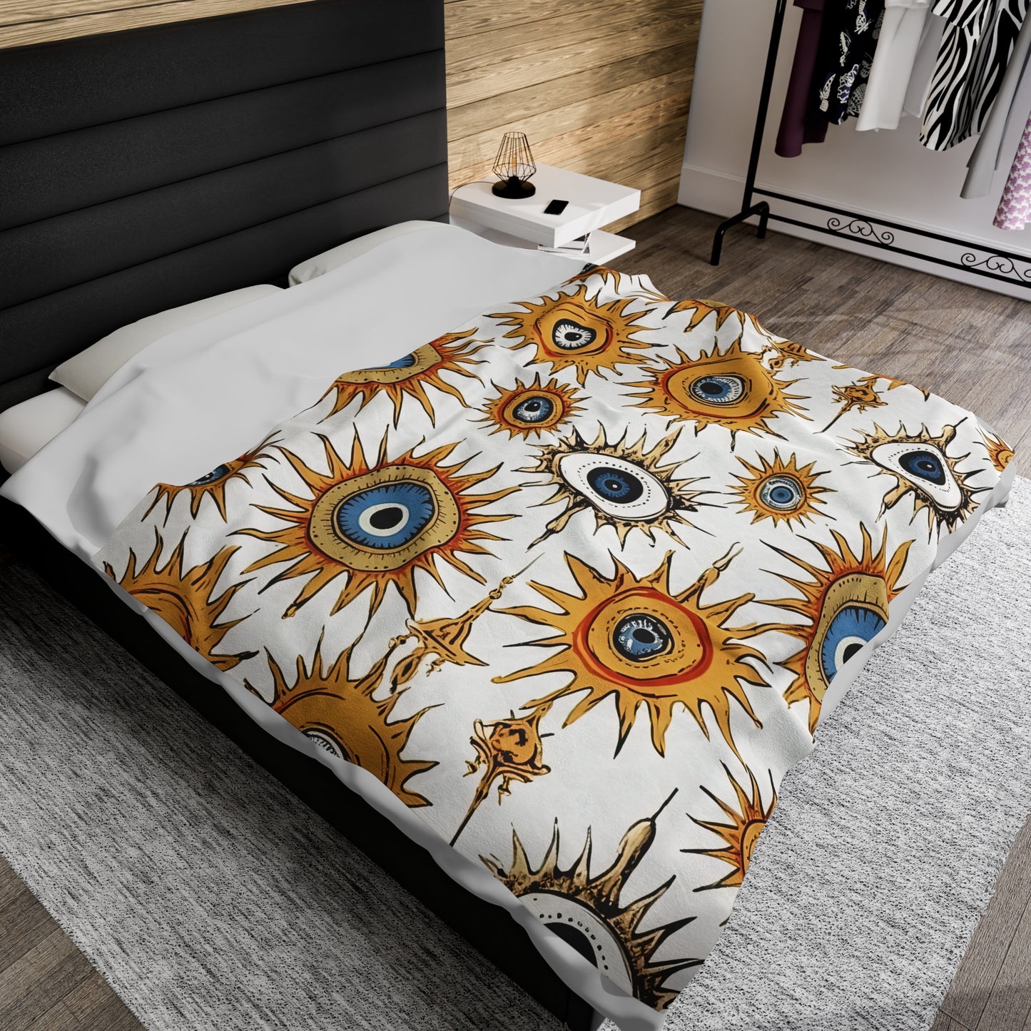 Ethereal Eyeful. Velveteen Plush Blanket.
