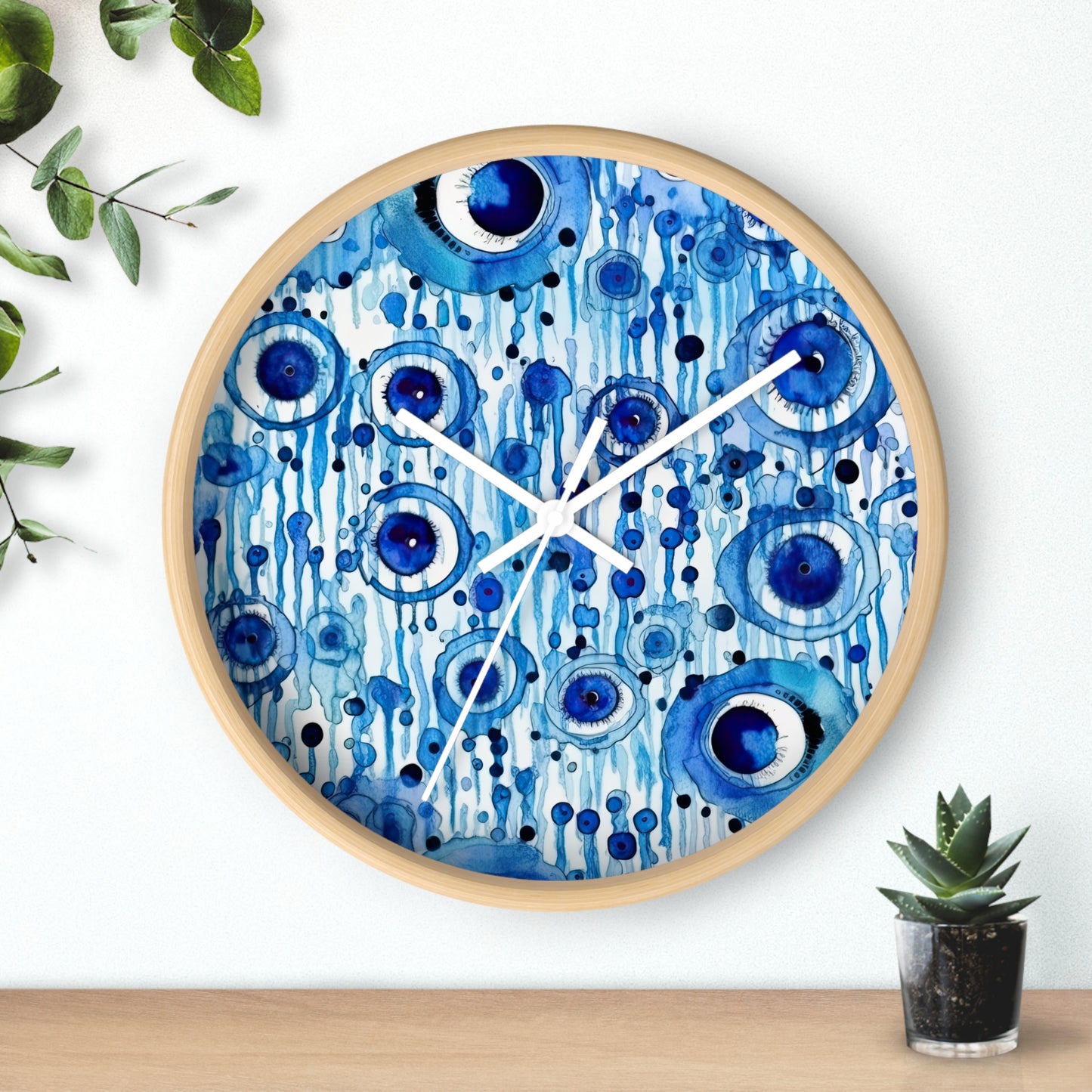 Eclipsed Perception. Artful Evil Eye Wall Clock – Timekeeping with Protective Meaning. Wall Clock.