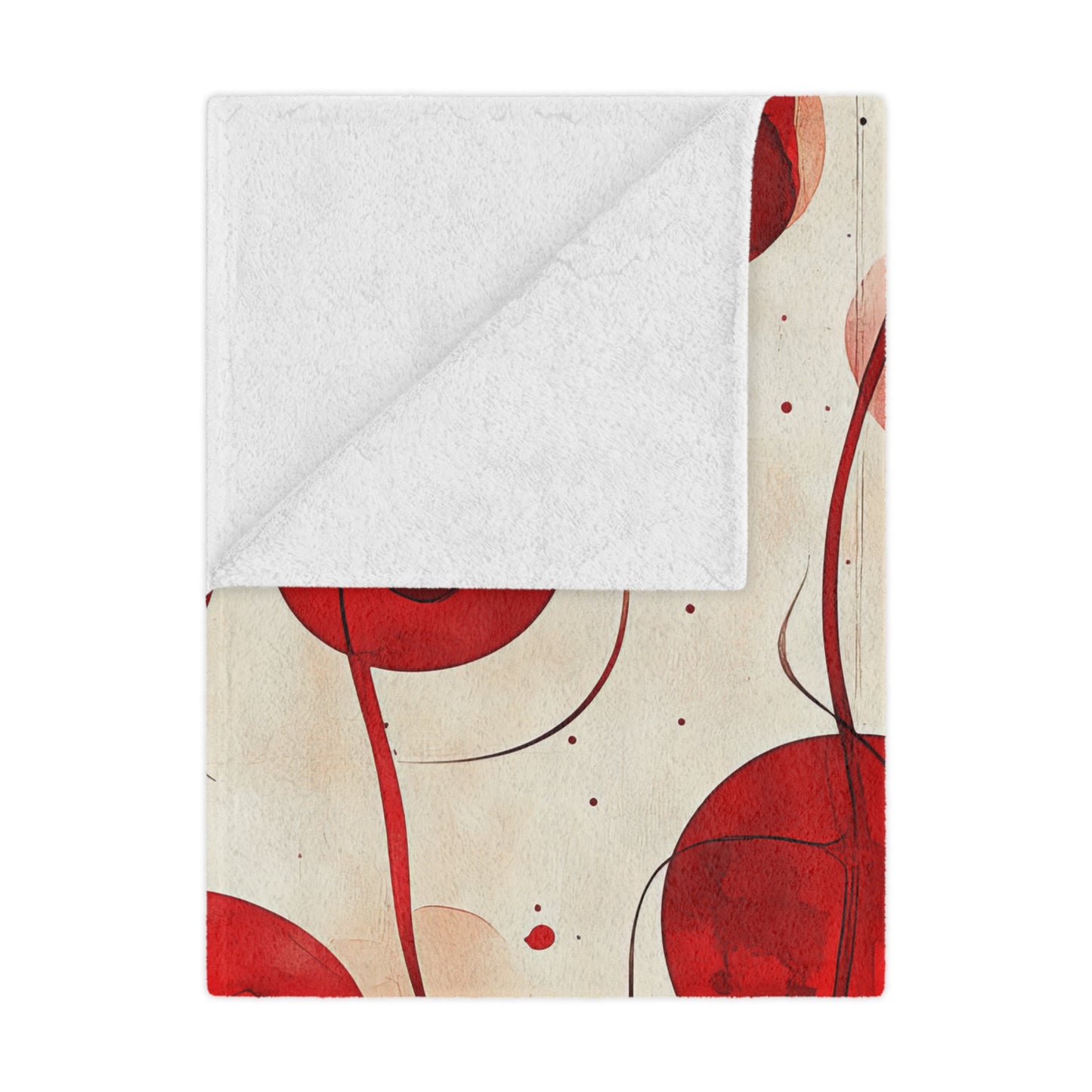 Vintage Cherry. Cozy Artistic Microfiber Blanket -