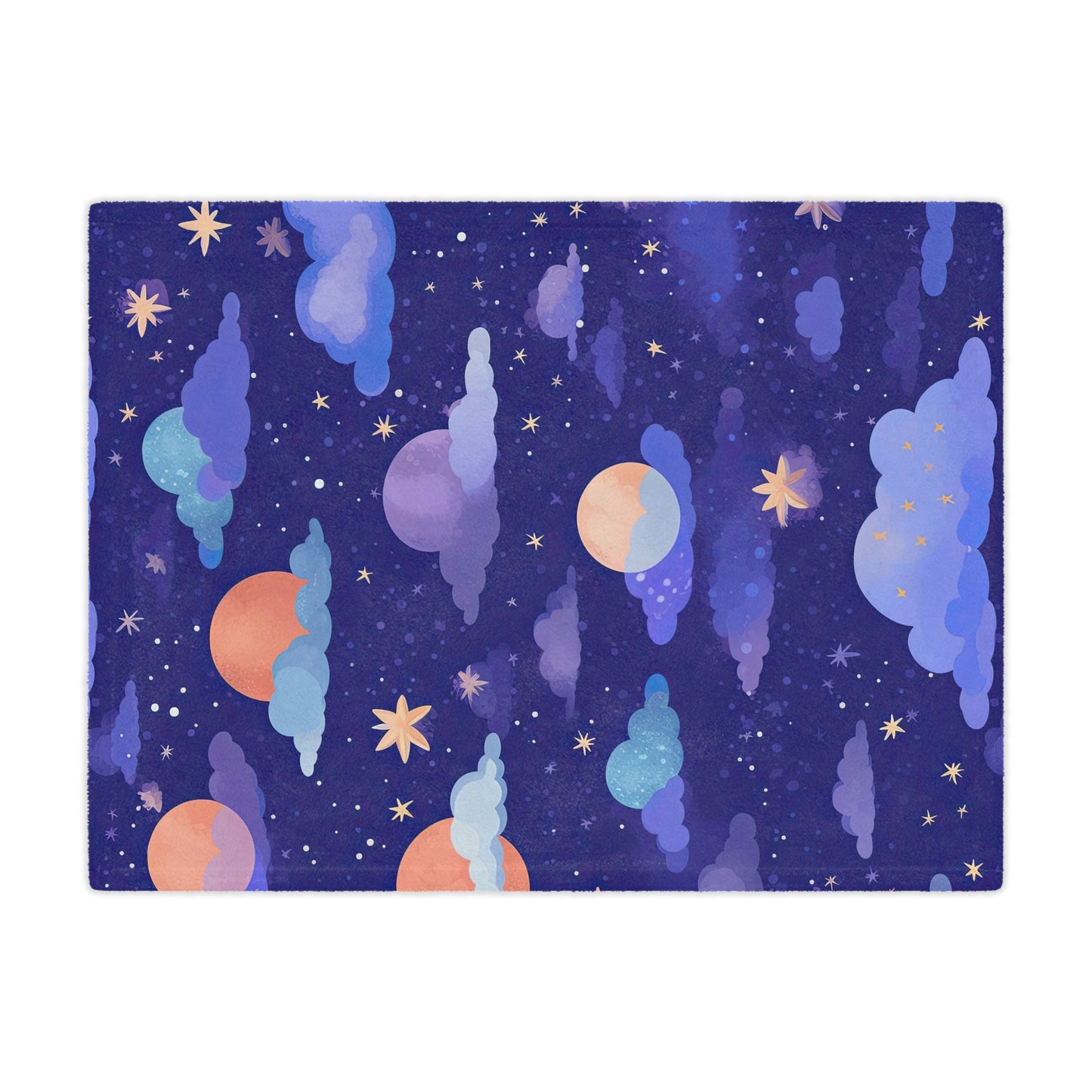 Copy of Copy of Moons Stars . Cozy Artistic Microfiber Blanket.