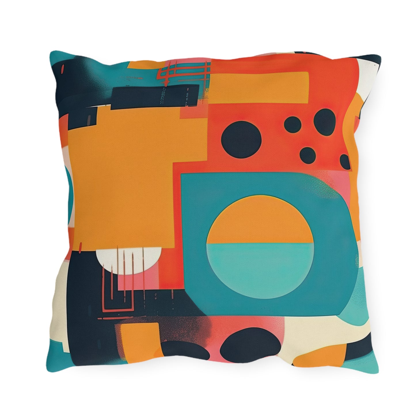 Neon Echoes. Retro Futuristic Outdoor Pillows