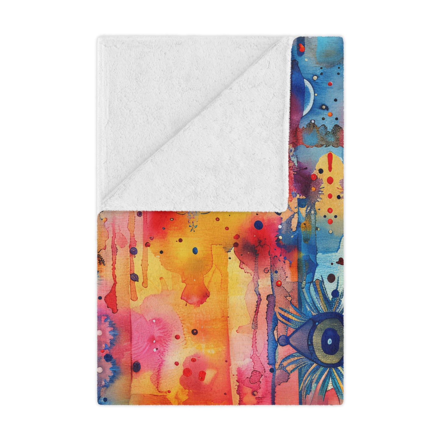 Hamsa right Aura. Cozy Artistic Microfiber Blanket.