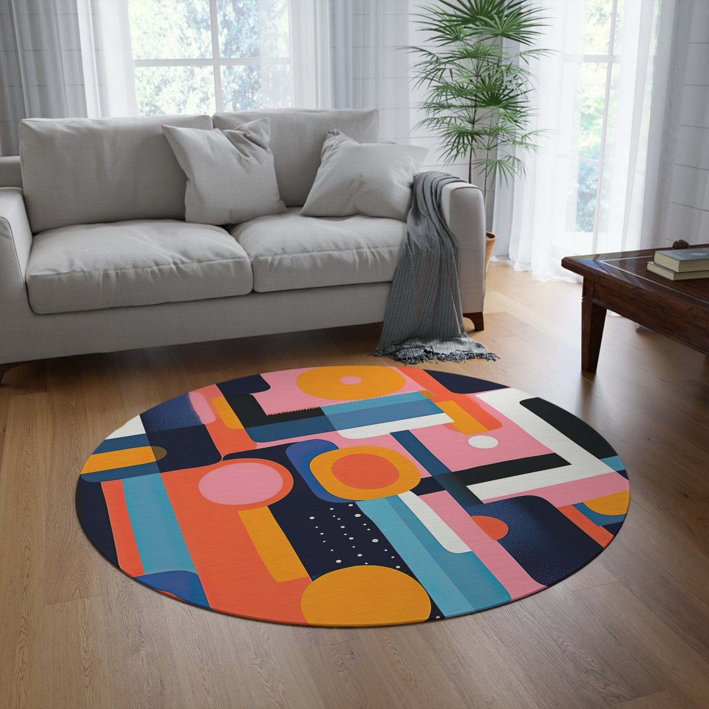 Etheric Elegance. Nostalgia Meets FutureRound Rug