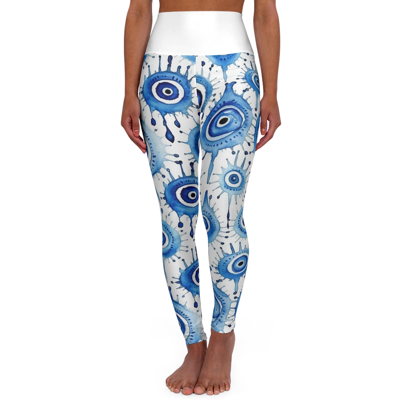 Evil Eye Cry. High Waisted Yoga Leggings (AOP)