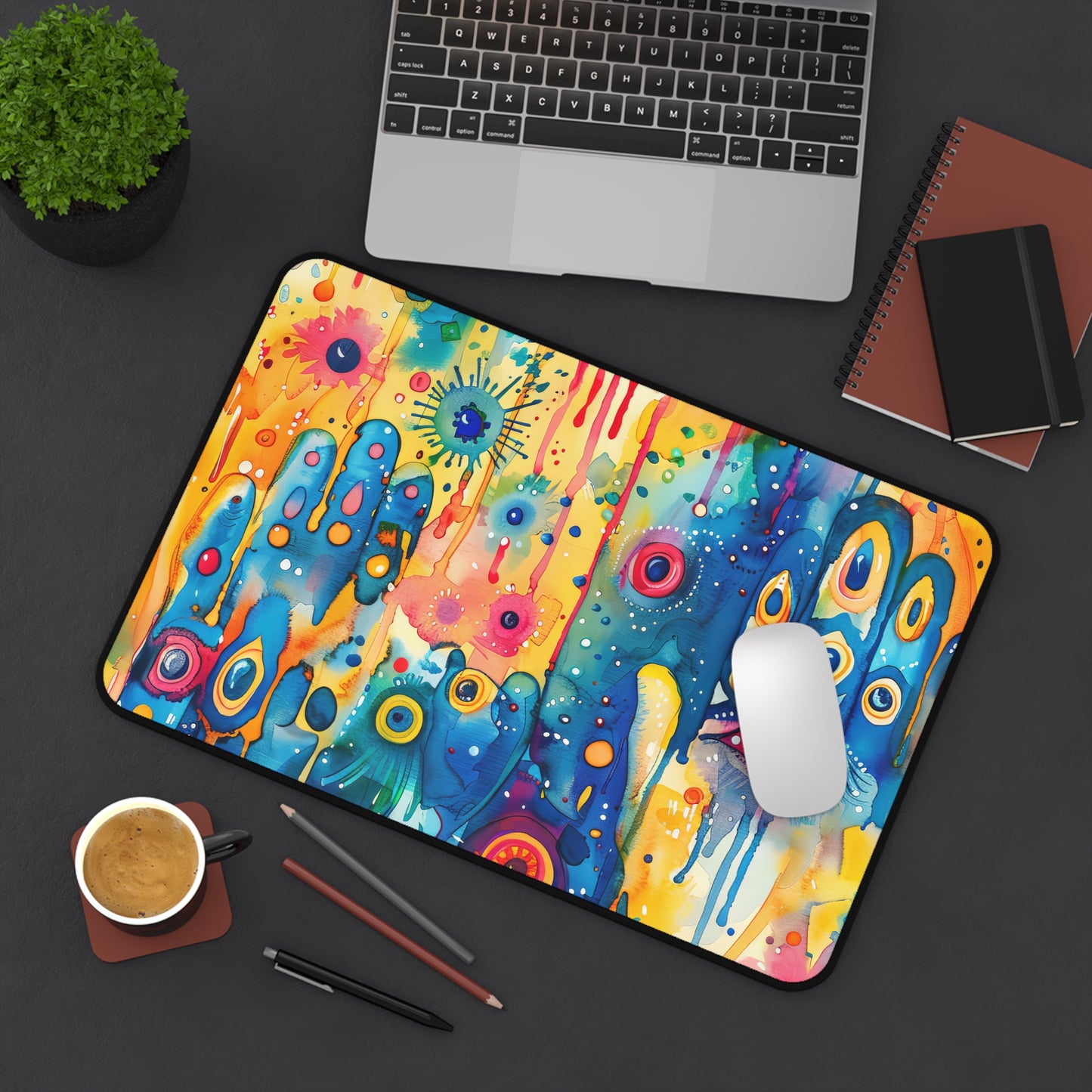 Aurora Talisman Hamsa. Desk Mat - Stylish Office Organizer