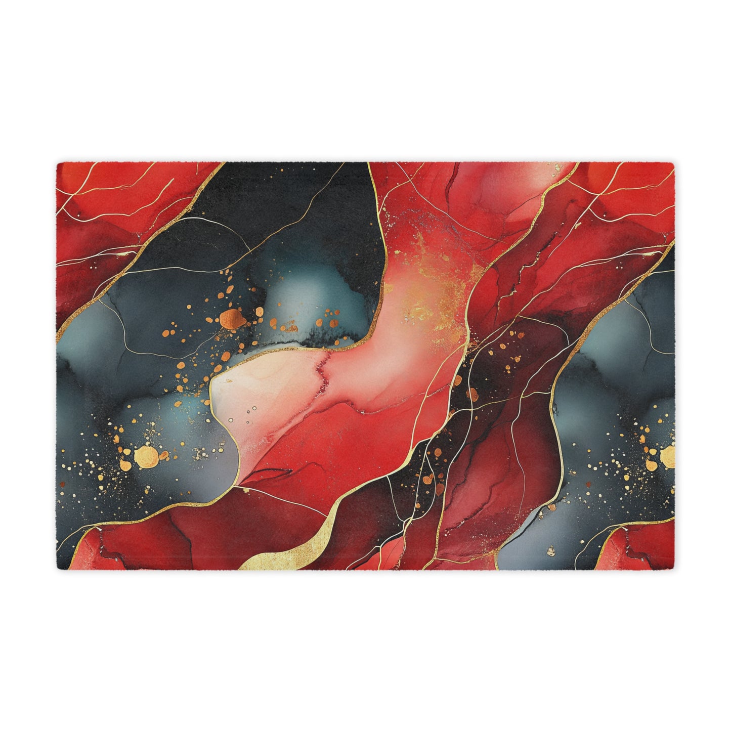 Marbled Cherry Essence. Cozy Artistic Microfiber Blanket -