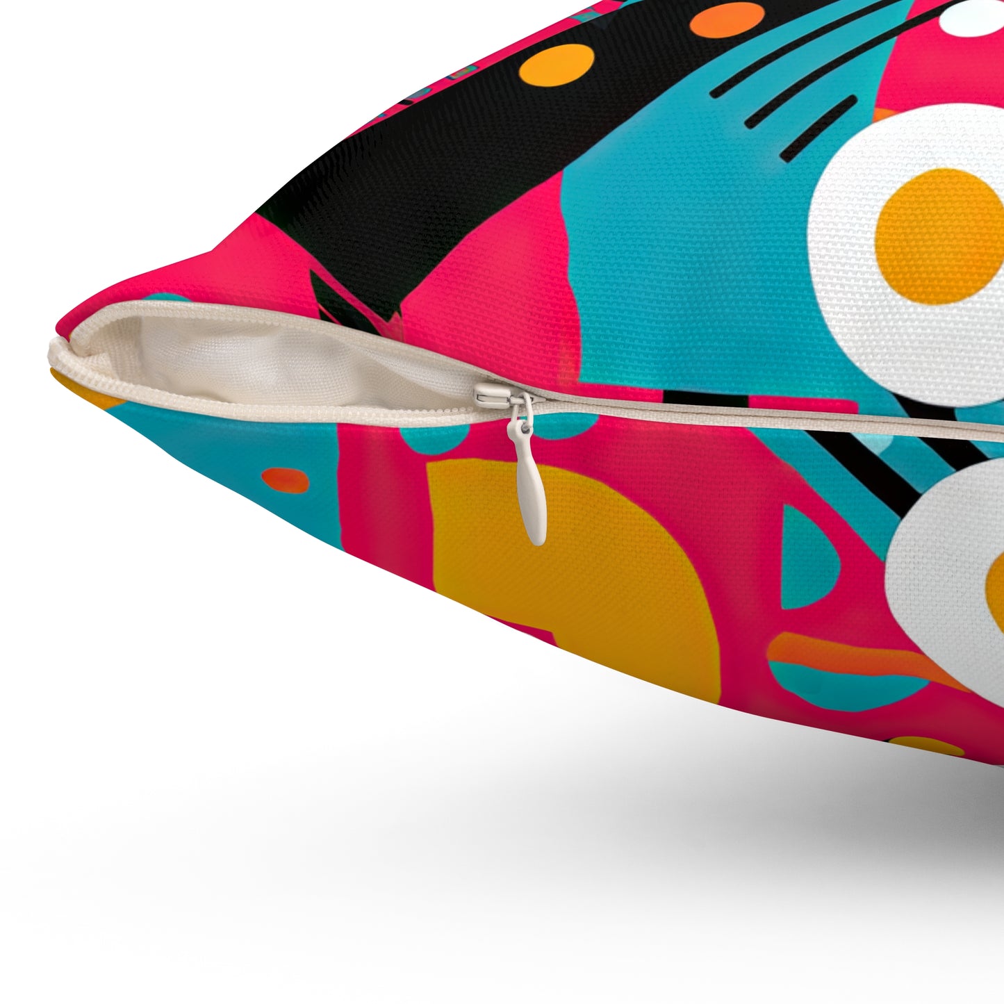 Technicolor Dreamscape. Futuristic Nostalgia Spun Polyester Square Pillow