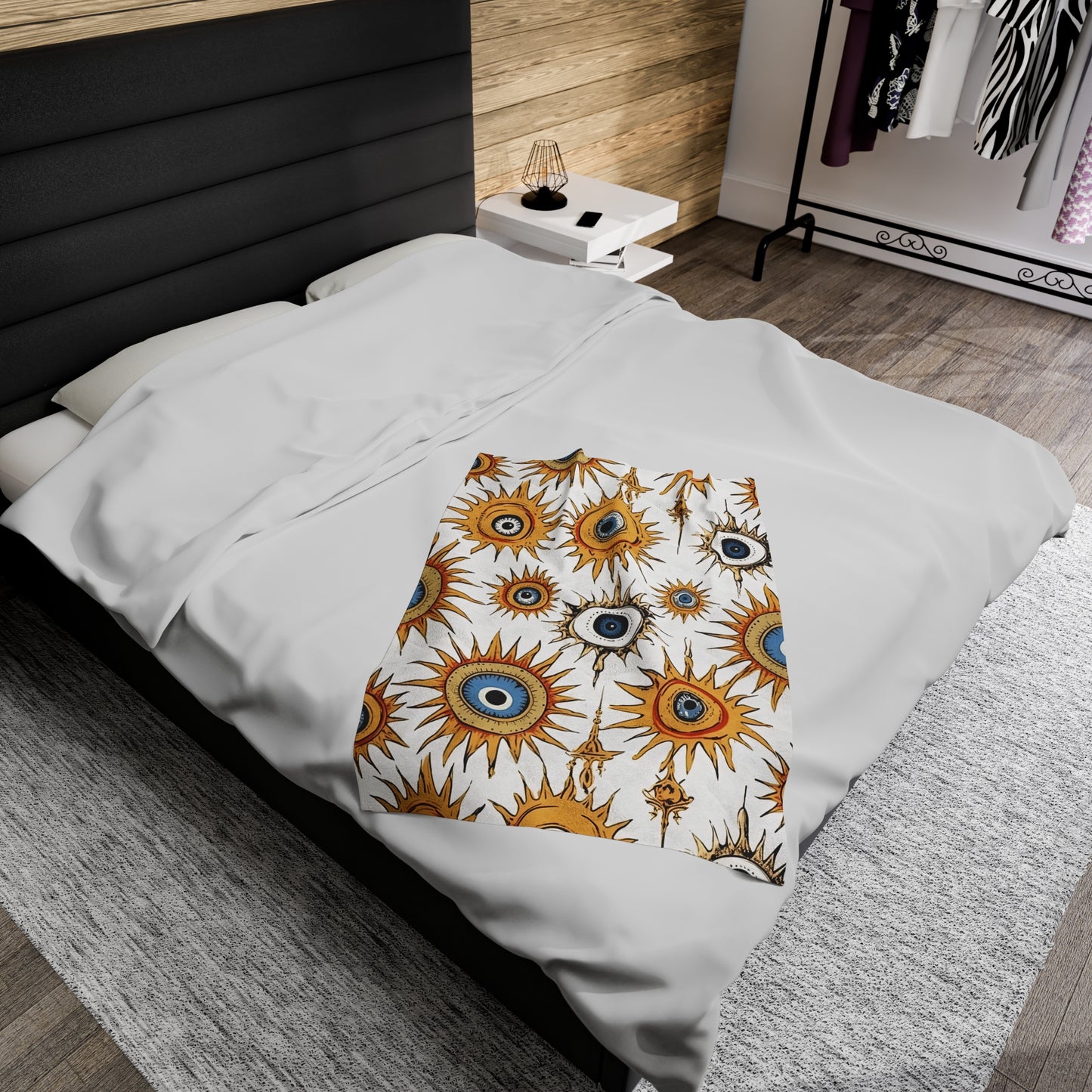 Ethereal Eyeful. Velveteen Plush Blanket.