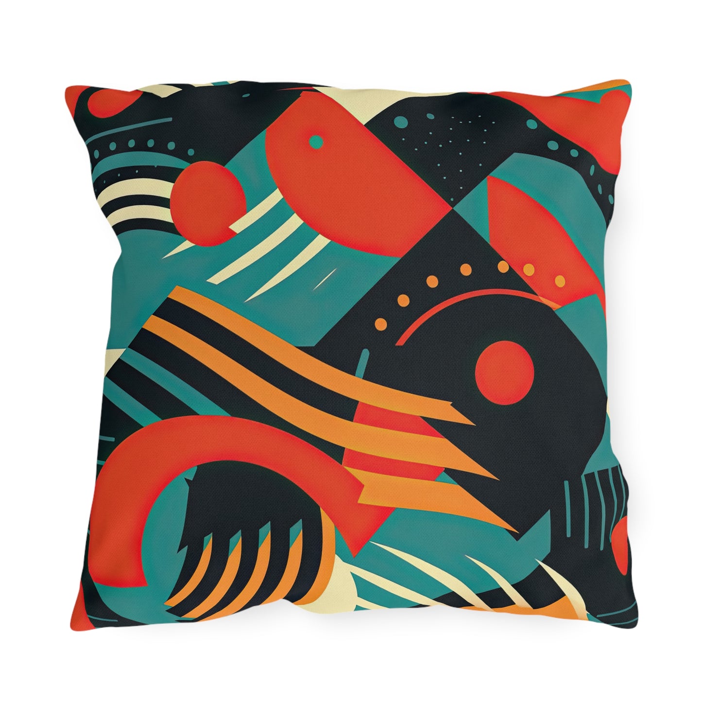 Timeless Techscape. Futuristic Nostalgia Outdoor Pillows