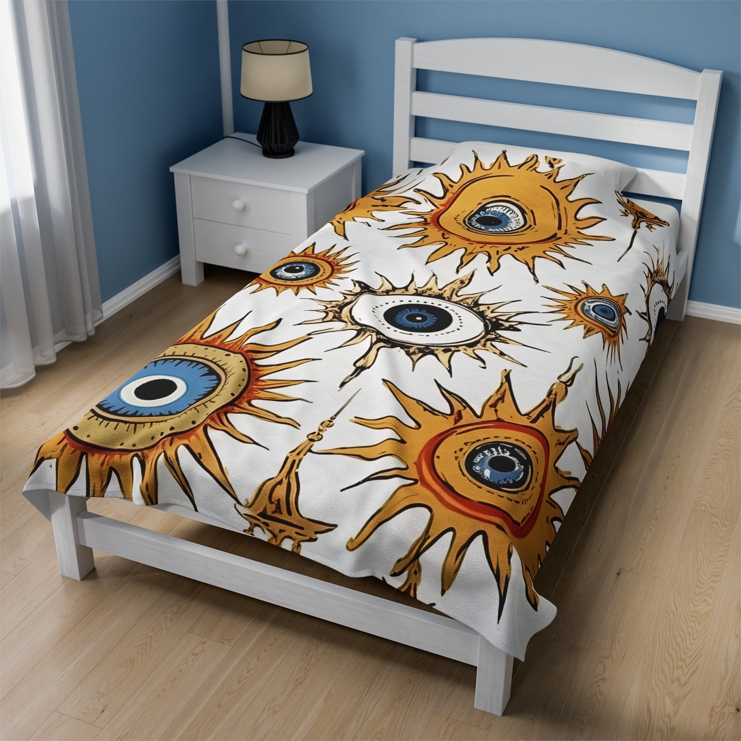 Ethereal Eyeful. Velveteen Plush Blanket.