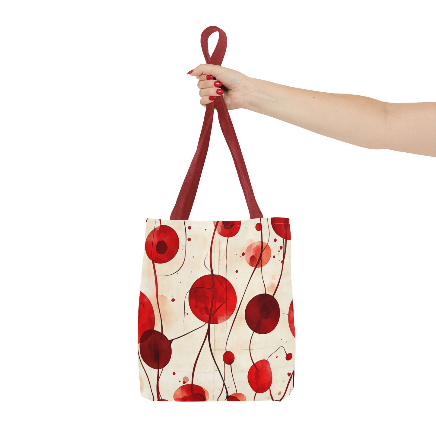Artistic Red Abstract Tote Bag for Everyday Use
