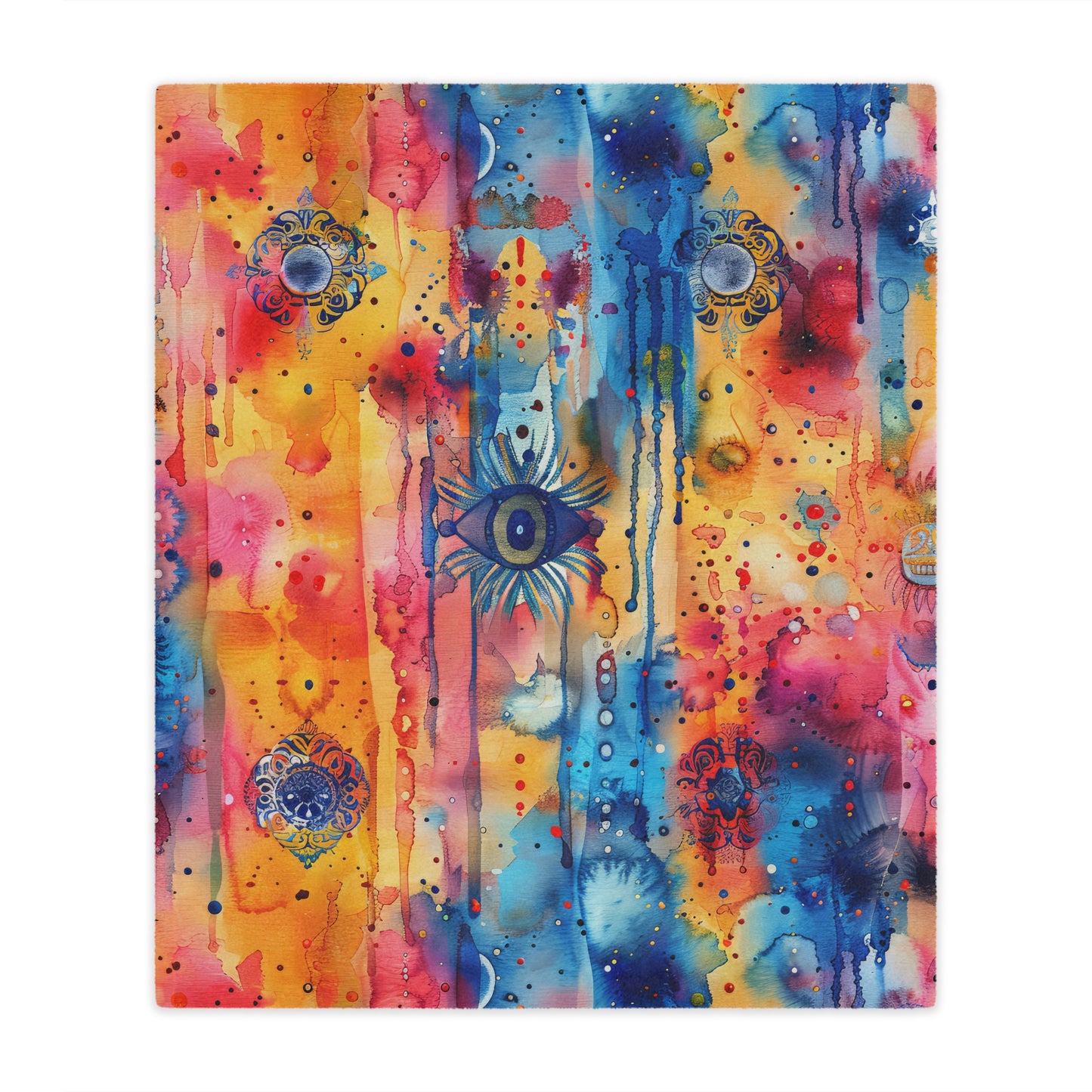 Hamsa right Aura. Cozy Artistic Microfiber Blanket.