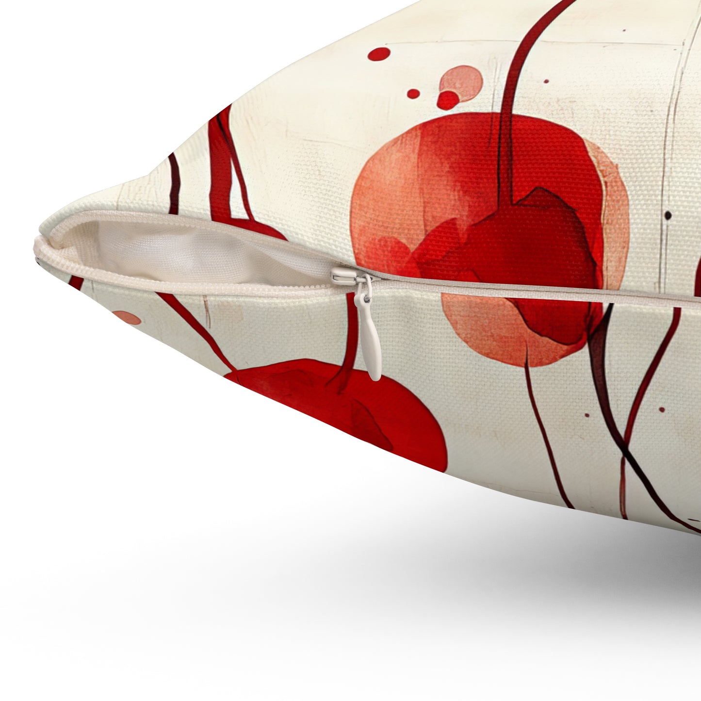 Vintage Cherry Pillow - Decorative Spun Polyester Cushion