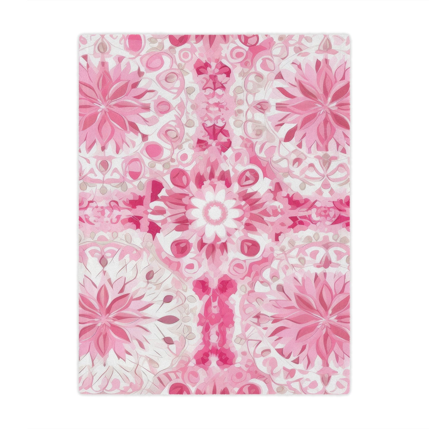 Pink . Cozy Artistic Microfiber Blanket.