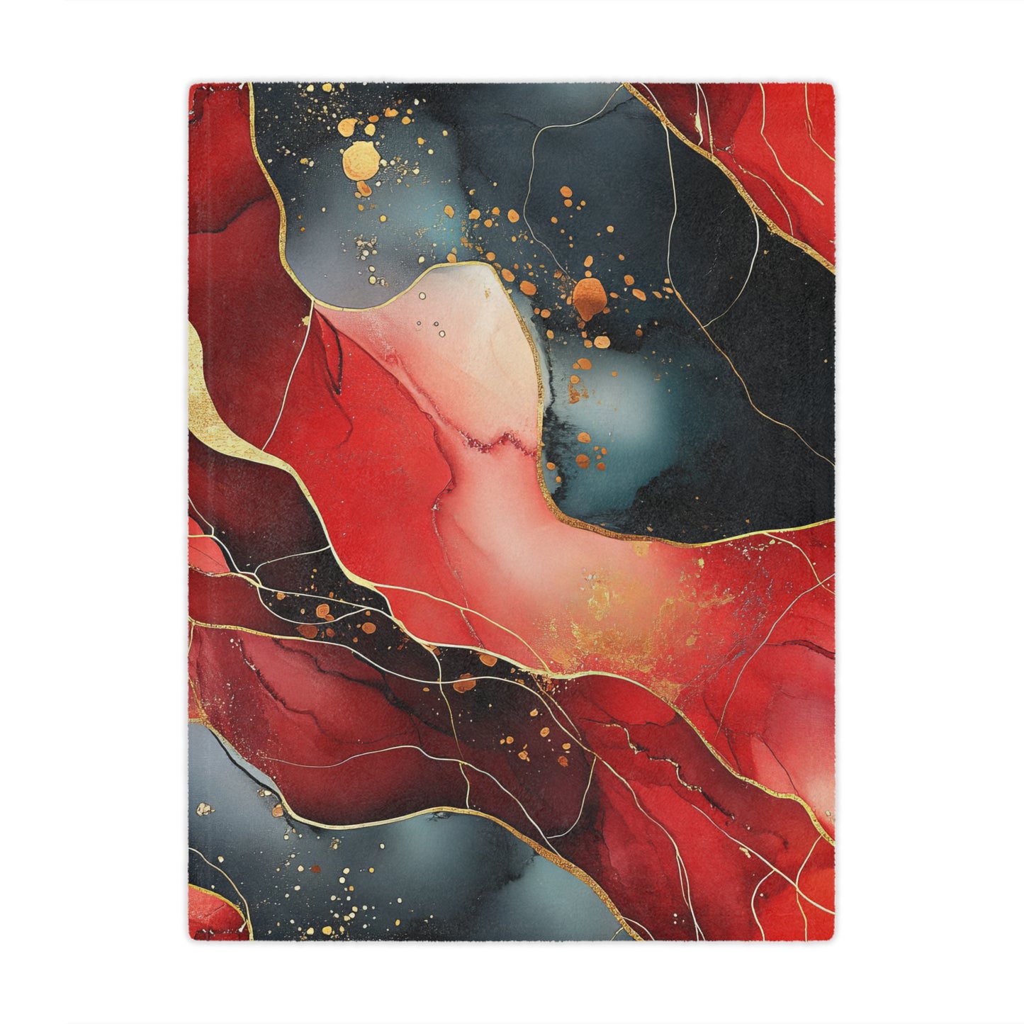 Marbled Cherry Essence. Cozy Artistic Microfiber Blanket -