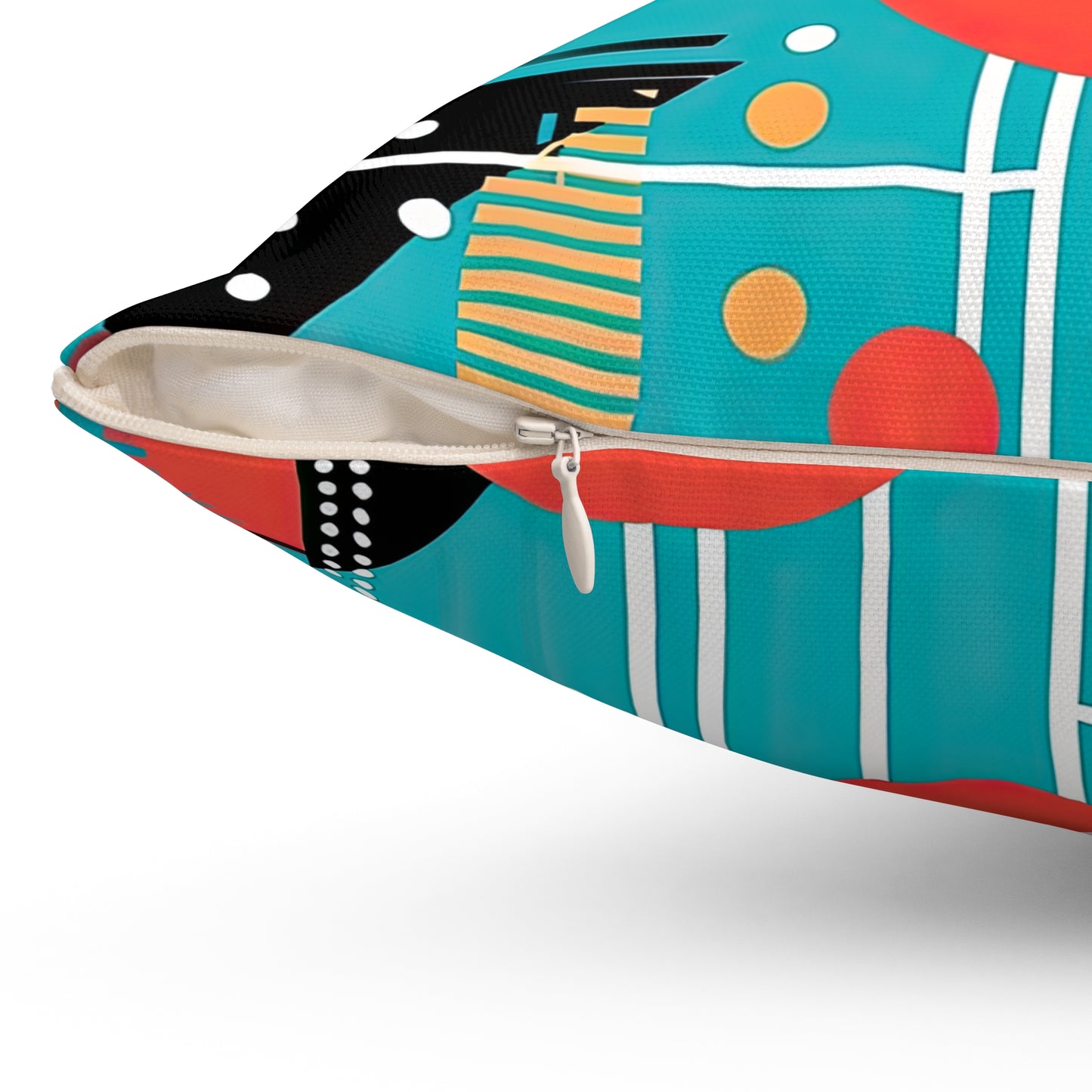 Quantum Rhapsody. Retro-Inspired Futuristic Spun Polyester Square Pillow