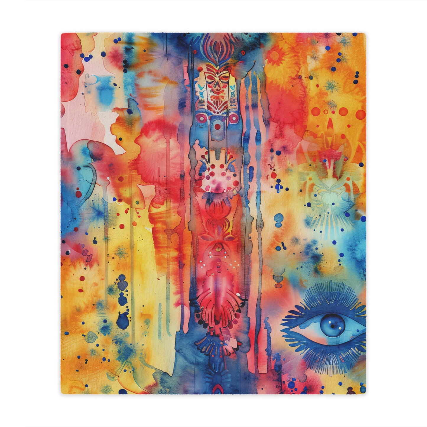 Brilliant Bliss Hamsa. Cozy Artistic Microfiber Blanket.