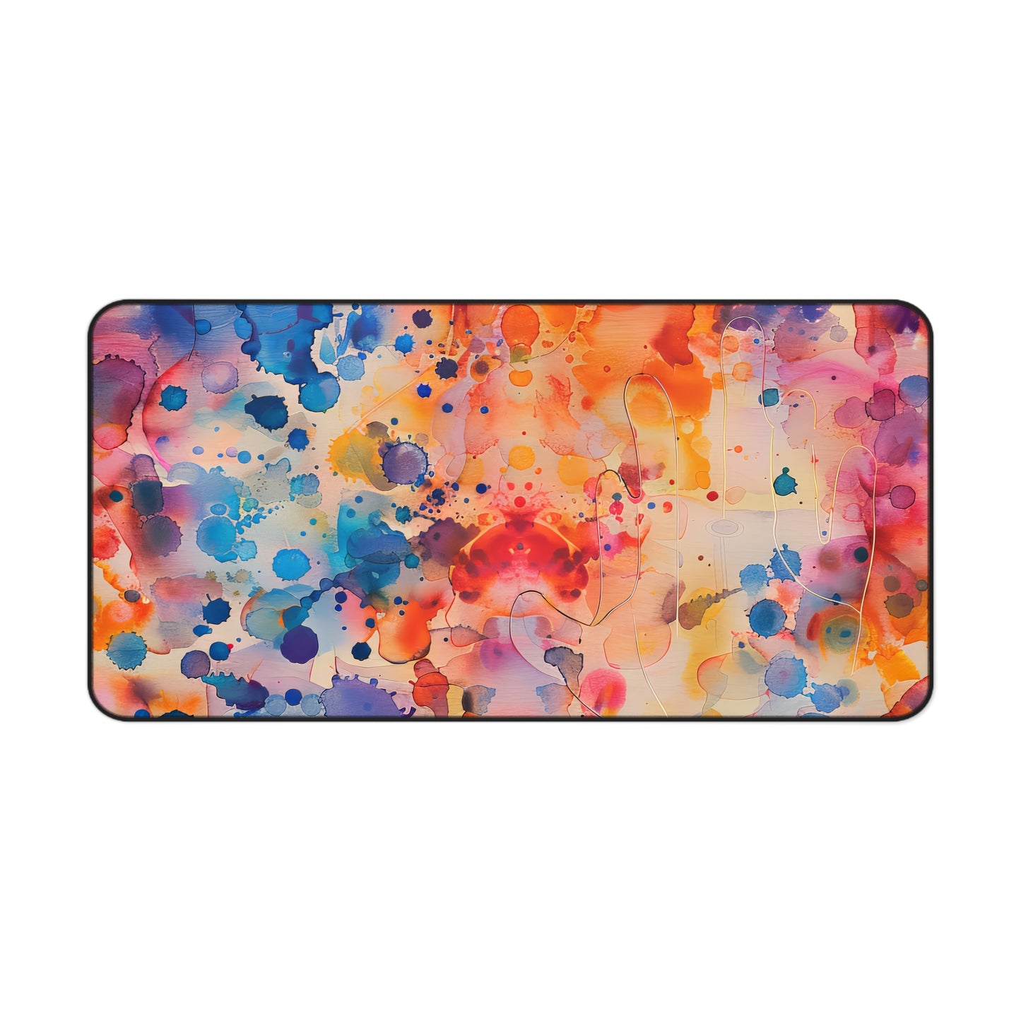 Hamsa Radiance Rainbow. Desk Mat - Stylish Office Organizer