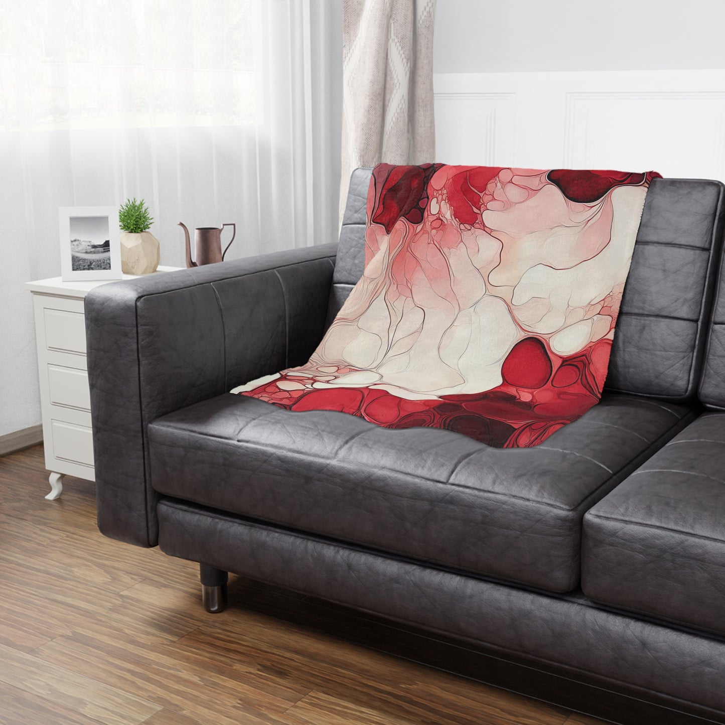Cherry Storm. Cozy Artistic Microfiber Blanket -